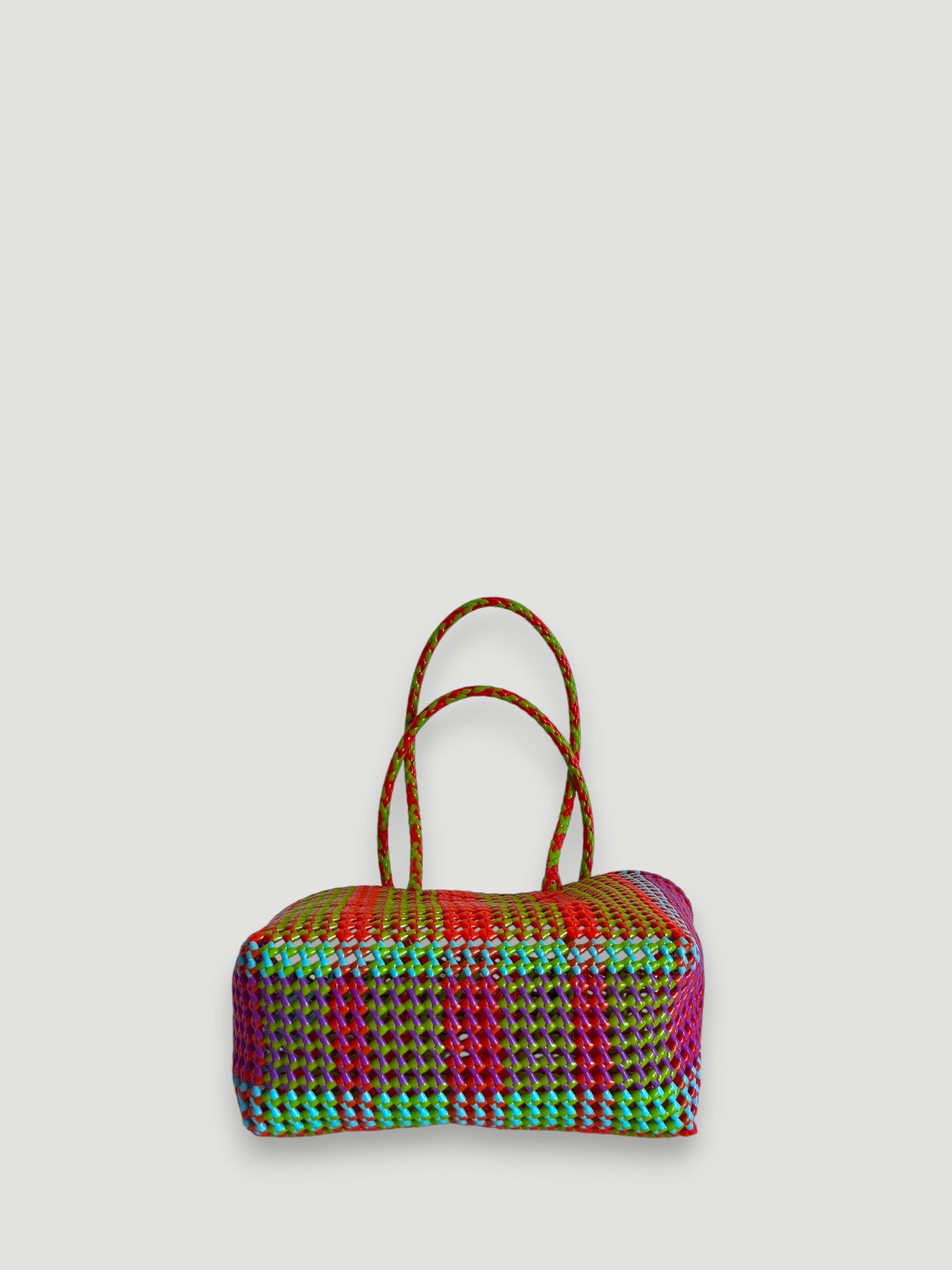 N°438M - SAC PANIER TRESSÉ MAIN - MOYEN - multicolors