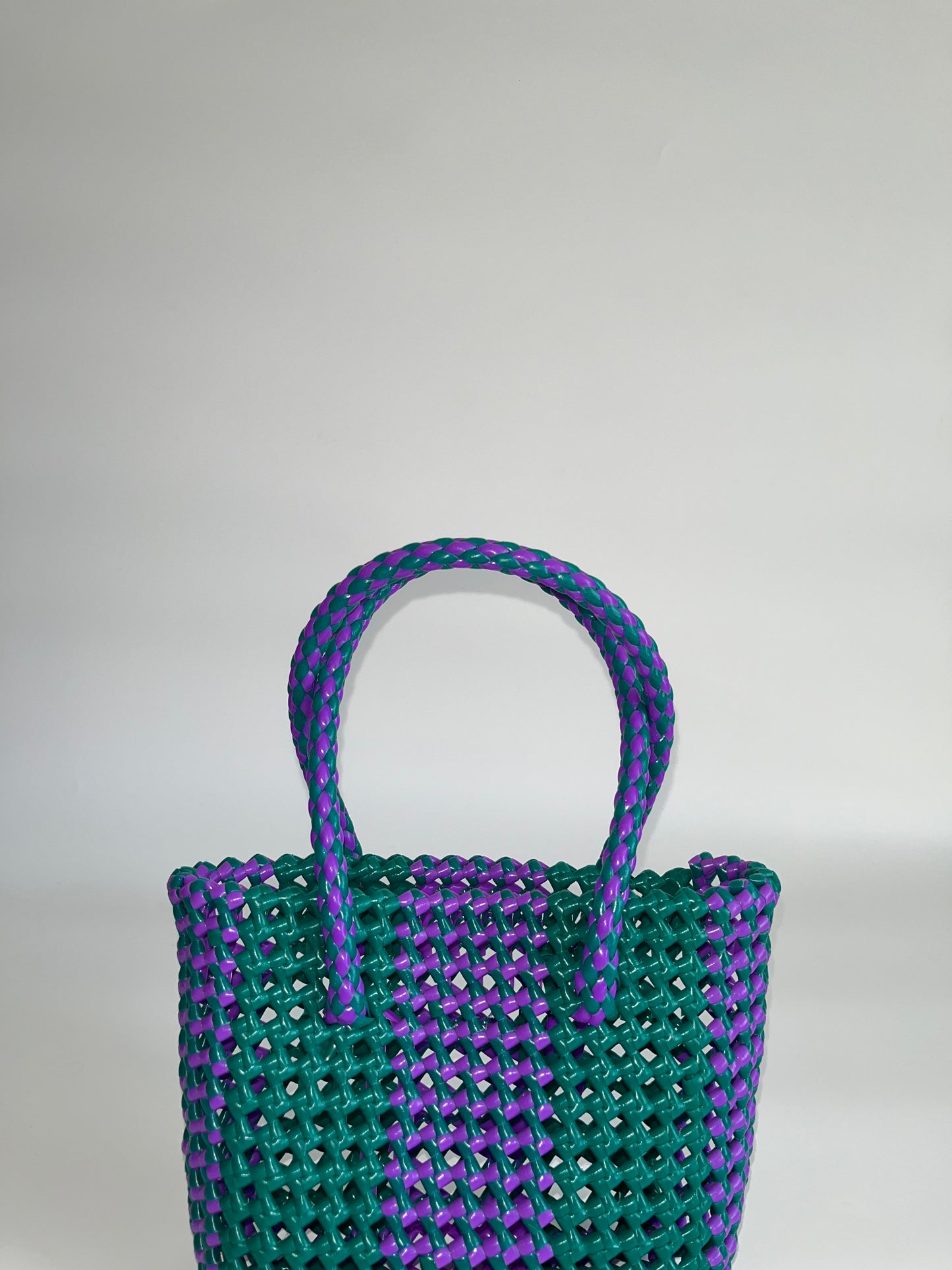 N°91XS bis - SAC COLORÉ - MINI - violet & vert foncé