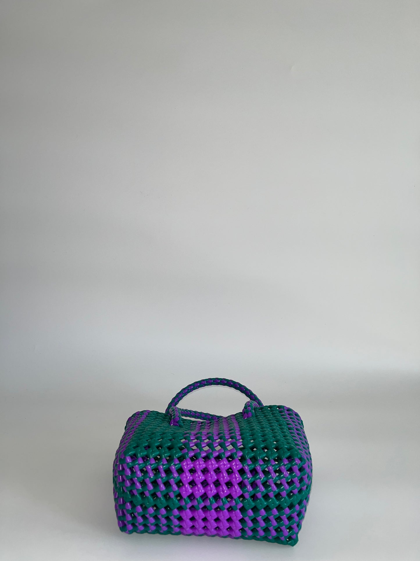 N°91XS bis - SAC COLORÉ - MINI - violet & vert foncé
