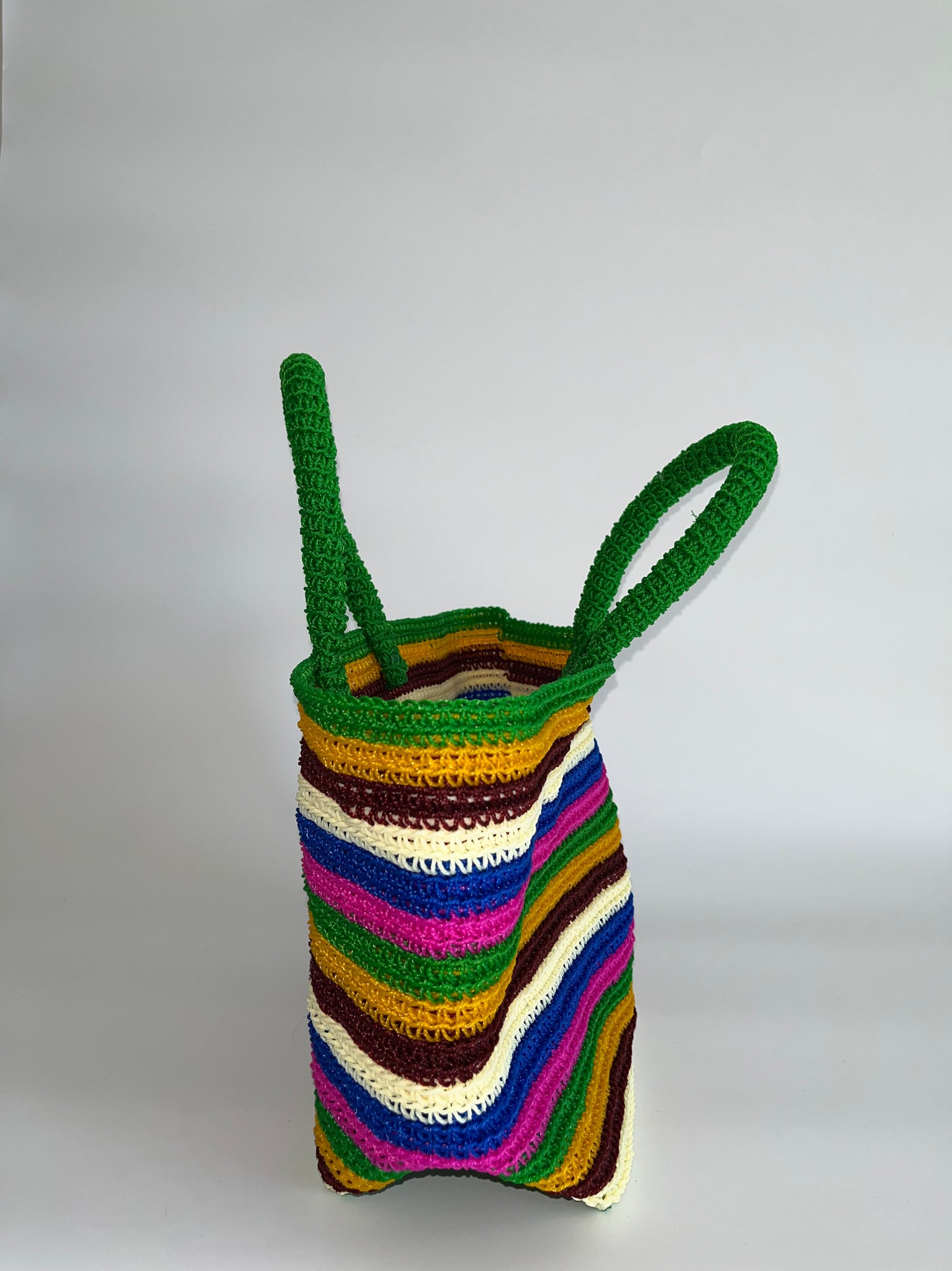 N°4SC - SAC CROCHET STRI M - MOYEN - multicolors