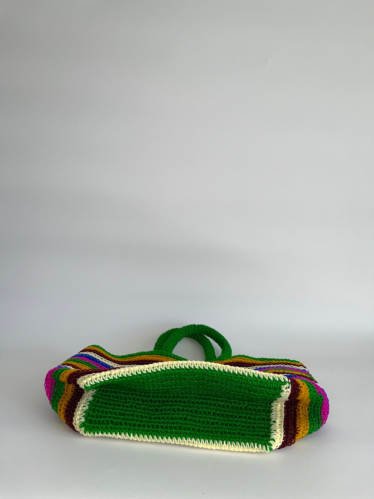 N°4SC - SAC CROCHET STRI M - MOYEN - multicolors