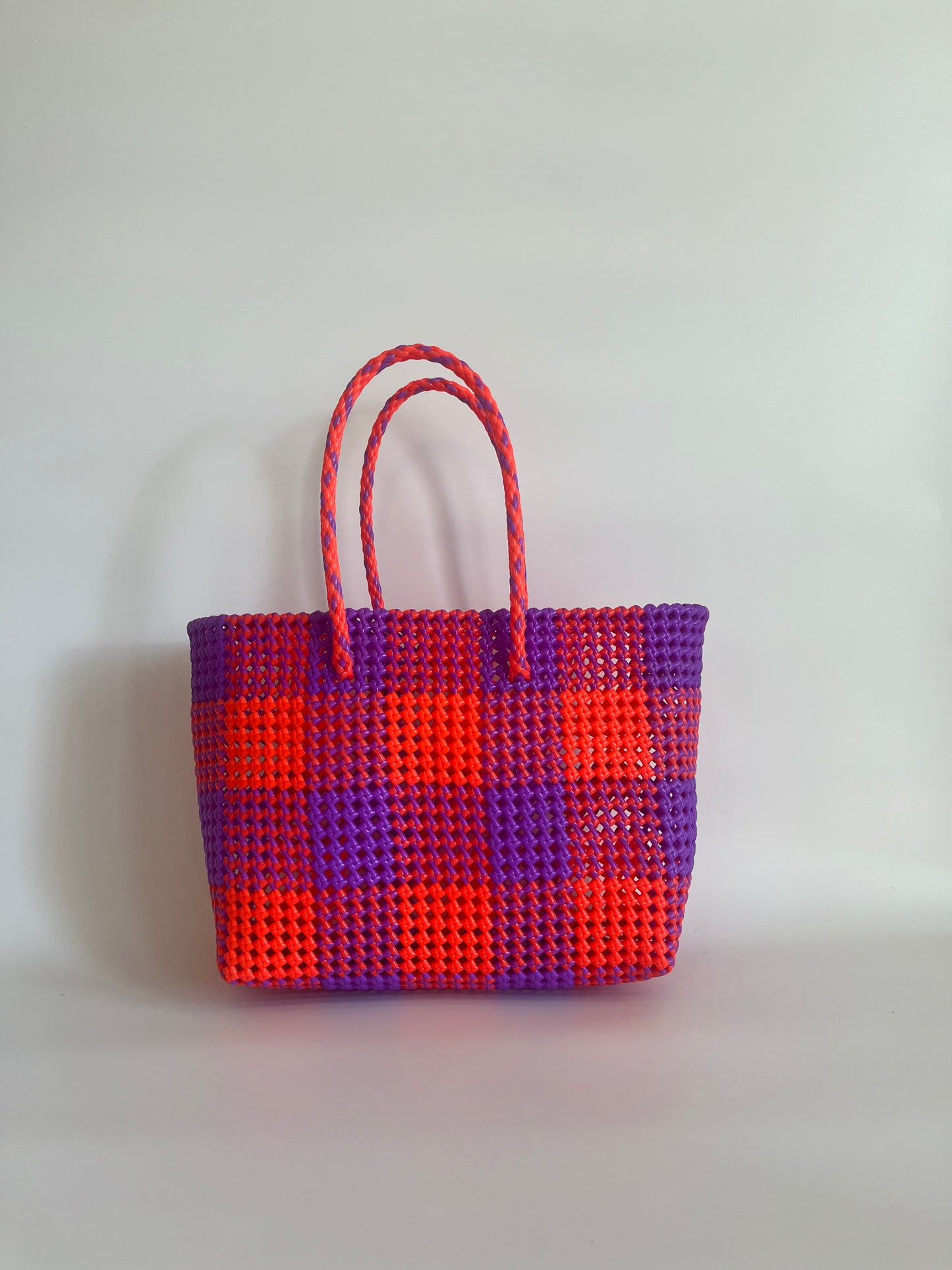 N°213L - SAC COLORÉ - GRAND - violet & orange fluo