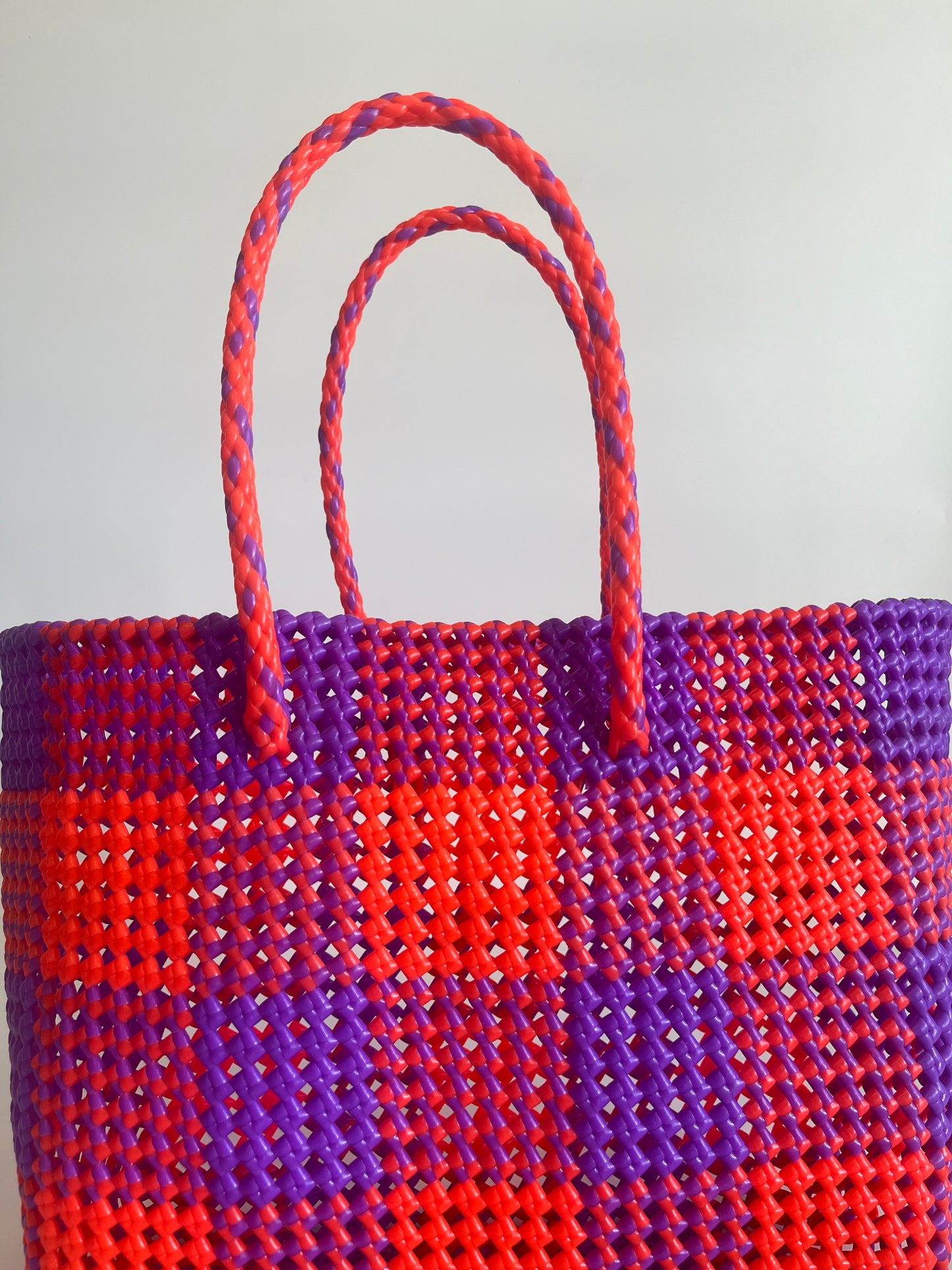 N°213L - SAC COLORÉ - GRAND - violet & orange fluo