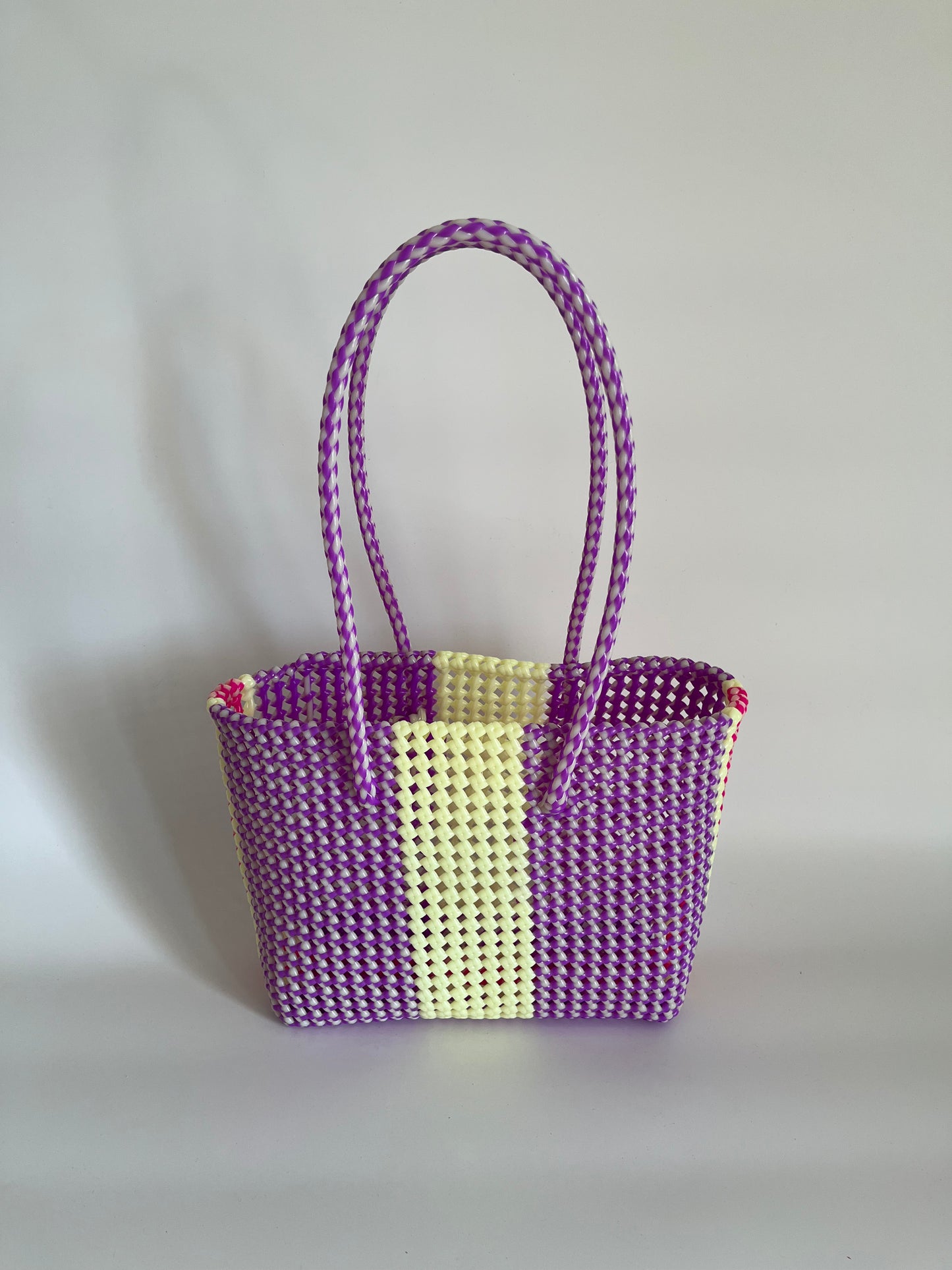 N°55M - SAC CABAS TRESSÉ MAIN - MOYEN - multicolors