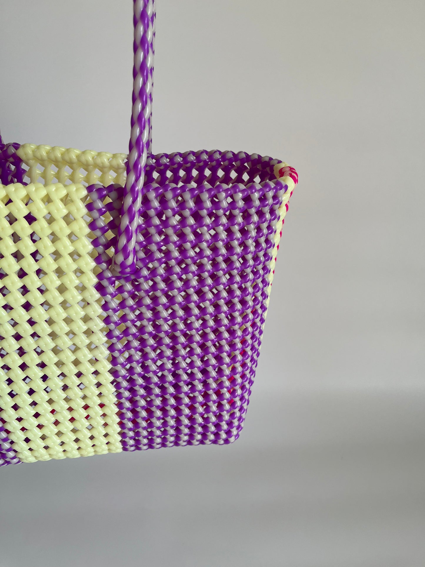 N°55M - SAC CABAS TRESSÉ MAIN - MOYEN - multicolors