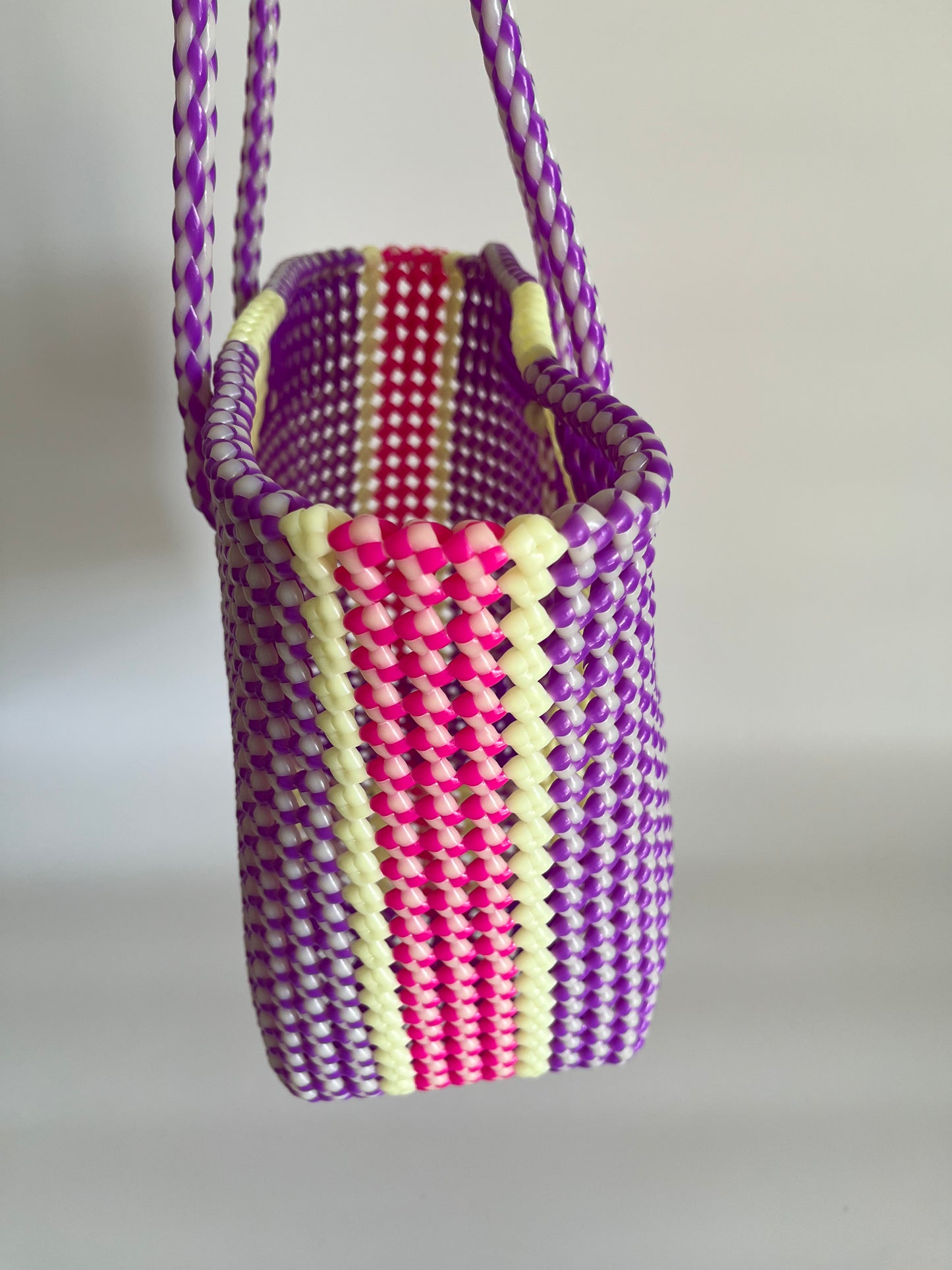 N°55M - SAC CABAS TRESSÉ MAIN - MOYEN - multicolors