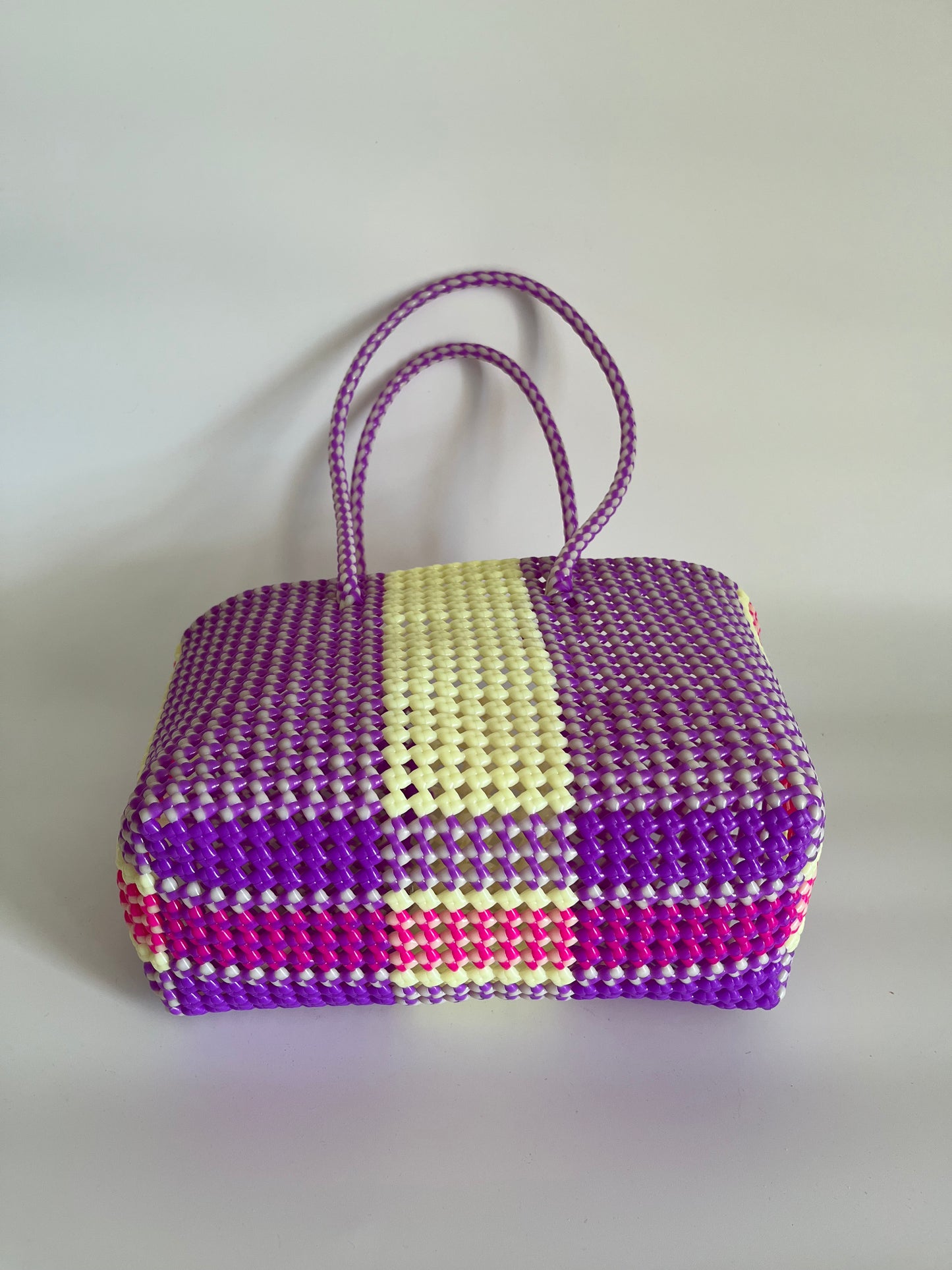 N°55M - SAC CABAS TRESSÉ MAIN - MOYEN - multicolors