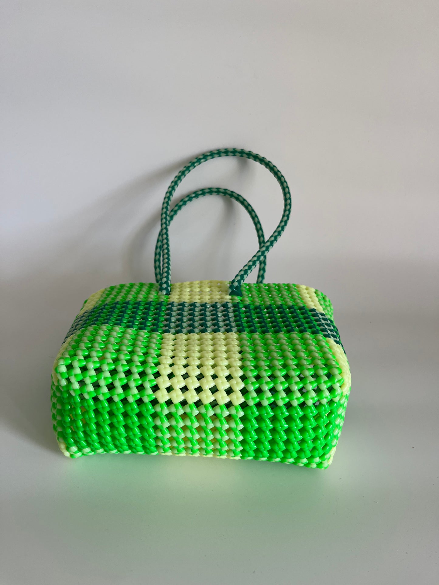 N°246S - SAC CABAS TRESSÉ MAIN - PETIT - multicolors