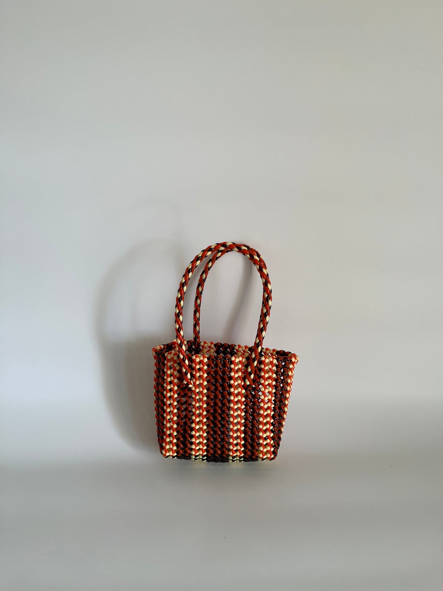 N°262XS - SAC CABAS TRESSÉ MAIN - MINI - multicolors
