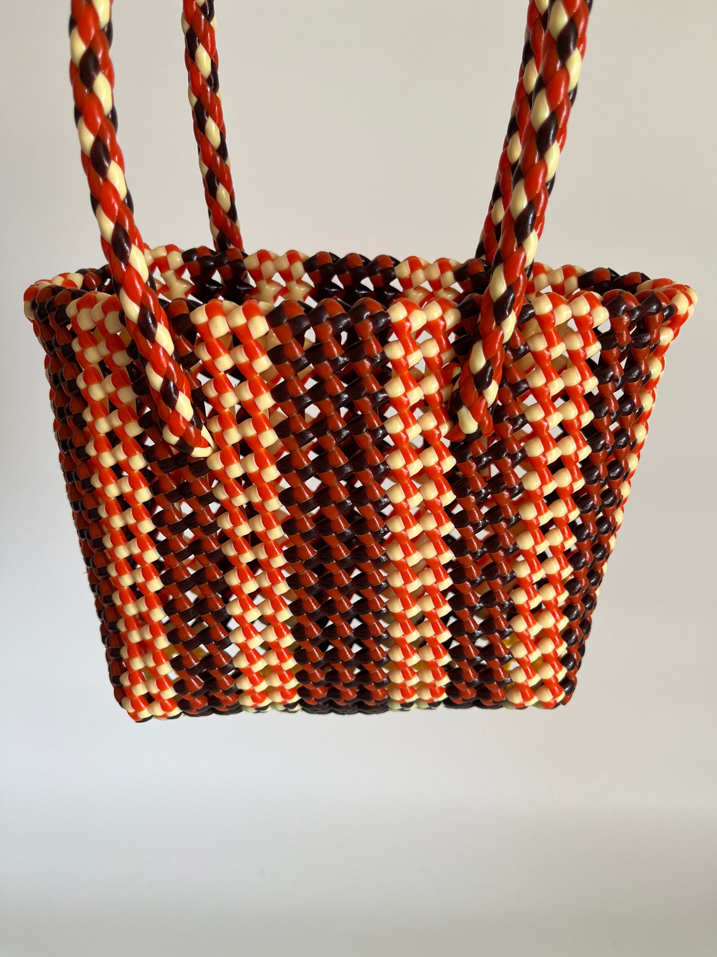 N°262XS - SAC CABAS TRESSÉ MAIN - MINI - multicolors