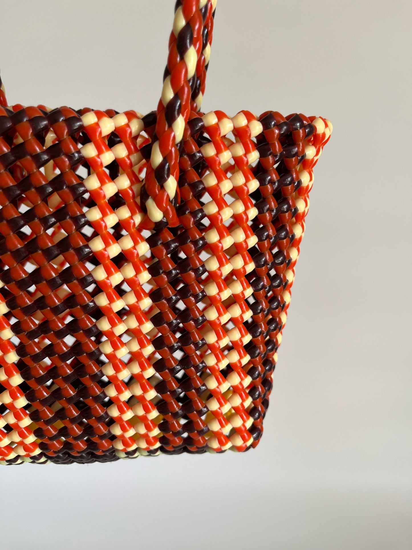 N°262XS - SAC CABAS TRESSÉ MAIN - MINI - multicolors