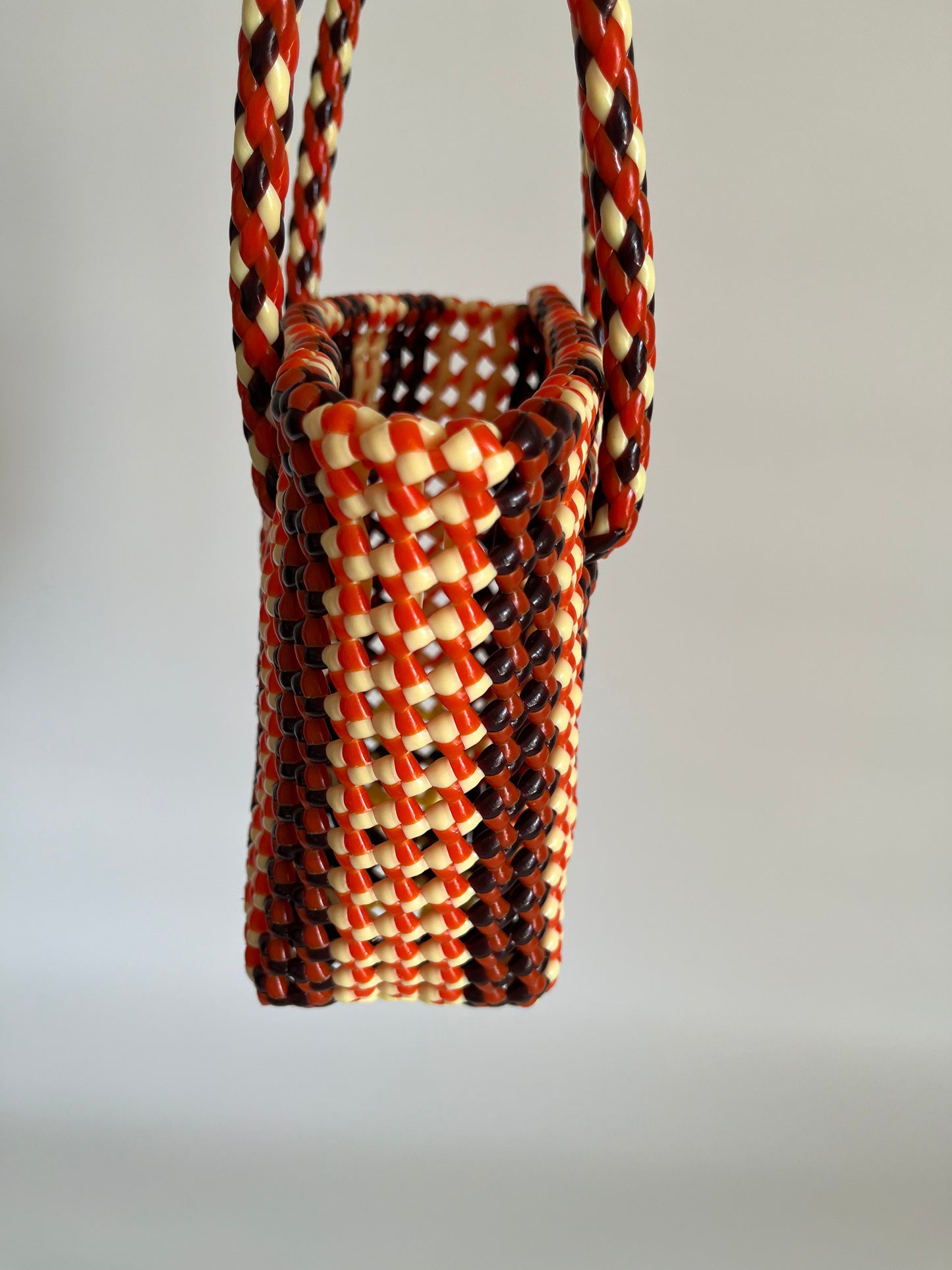 N°262XS - SAC CABAS TRESSÉ MAIN - MINI - multicolors