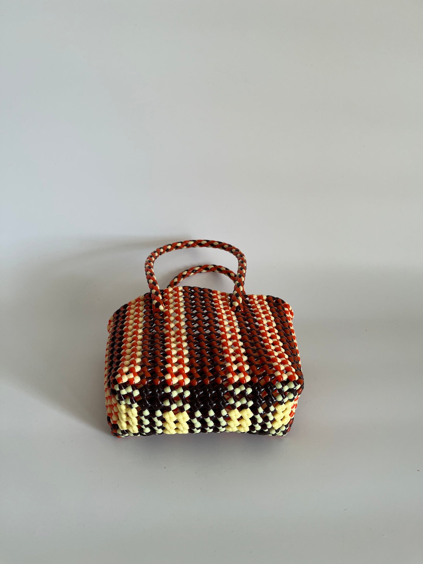 N°262XS - SAC CABAS TRESSÉ MAIN - MINI - multicolors