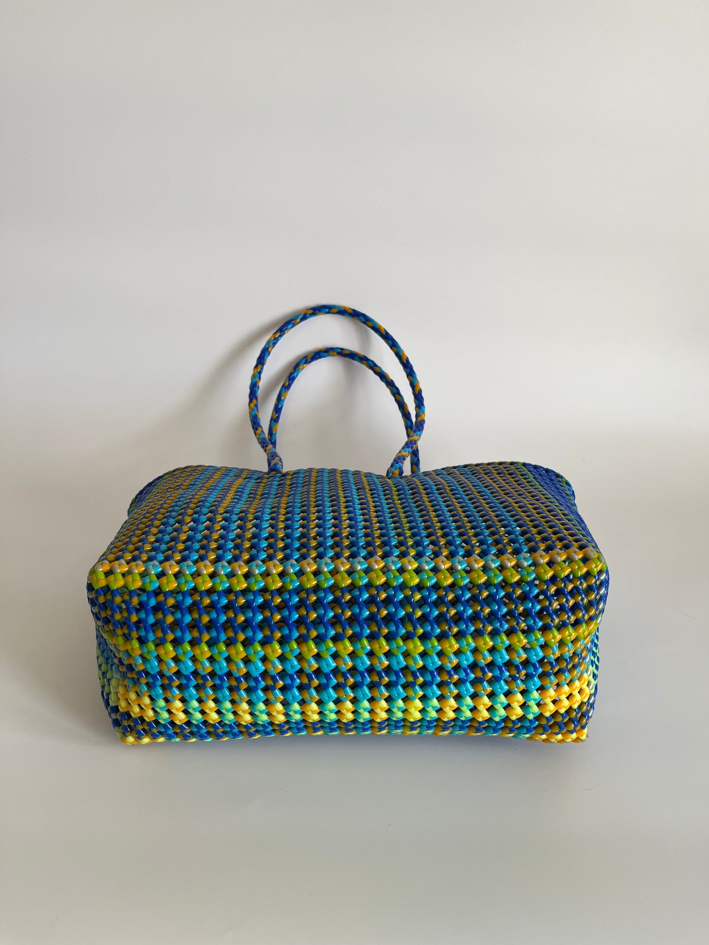 N°478L - SAC CABAS TRESSÉ MAIN - GRAND - multicolors