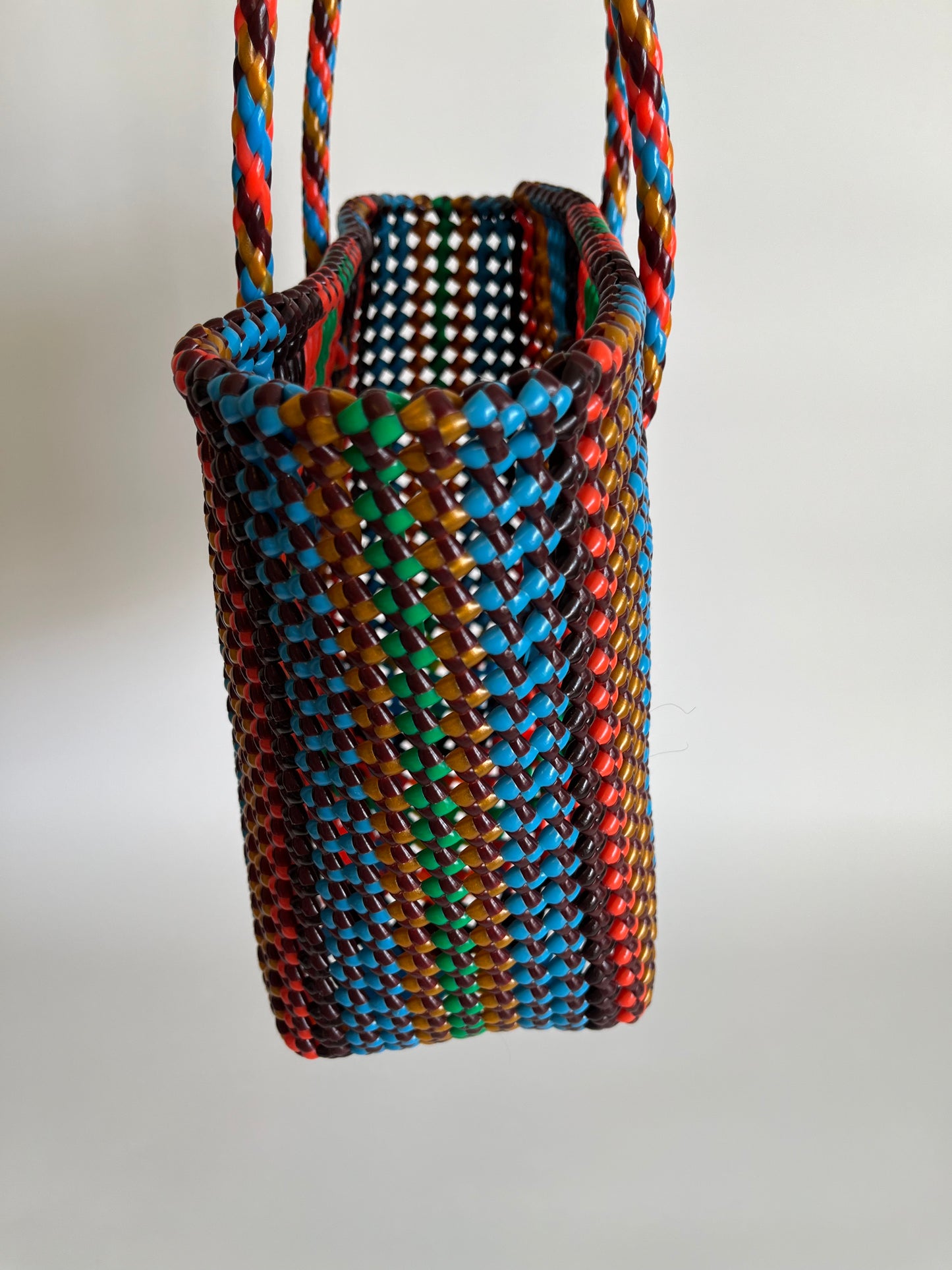 N°474M - SAC CABAS TRESSÉ MAIN - MOYEN - multicolors