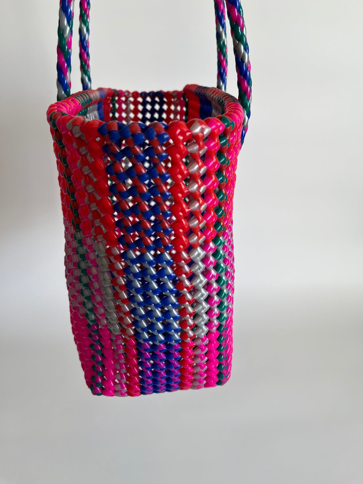 N°470M - SAC CABAS TRESSÉ MAIN - MOYEN - multicolors