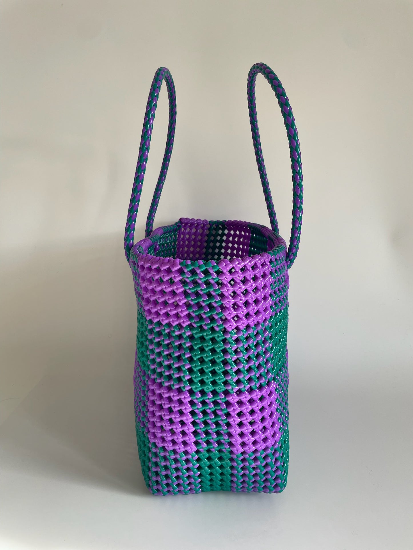 N°91L - SAC COLORÉ - GRAND - violet & vert foncé