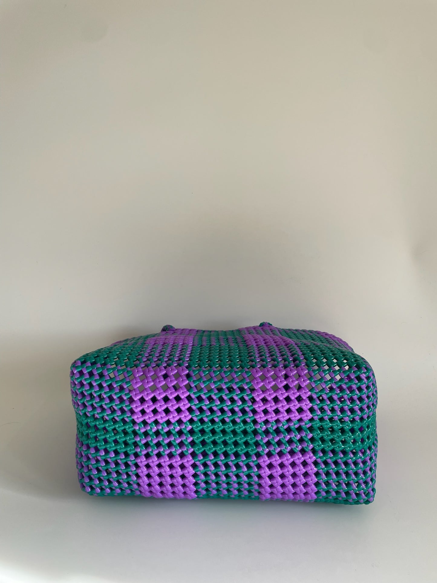 N°91L - SAC COLORÉ - GRAND - violet & vert foncé