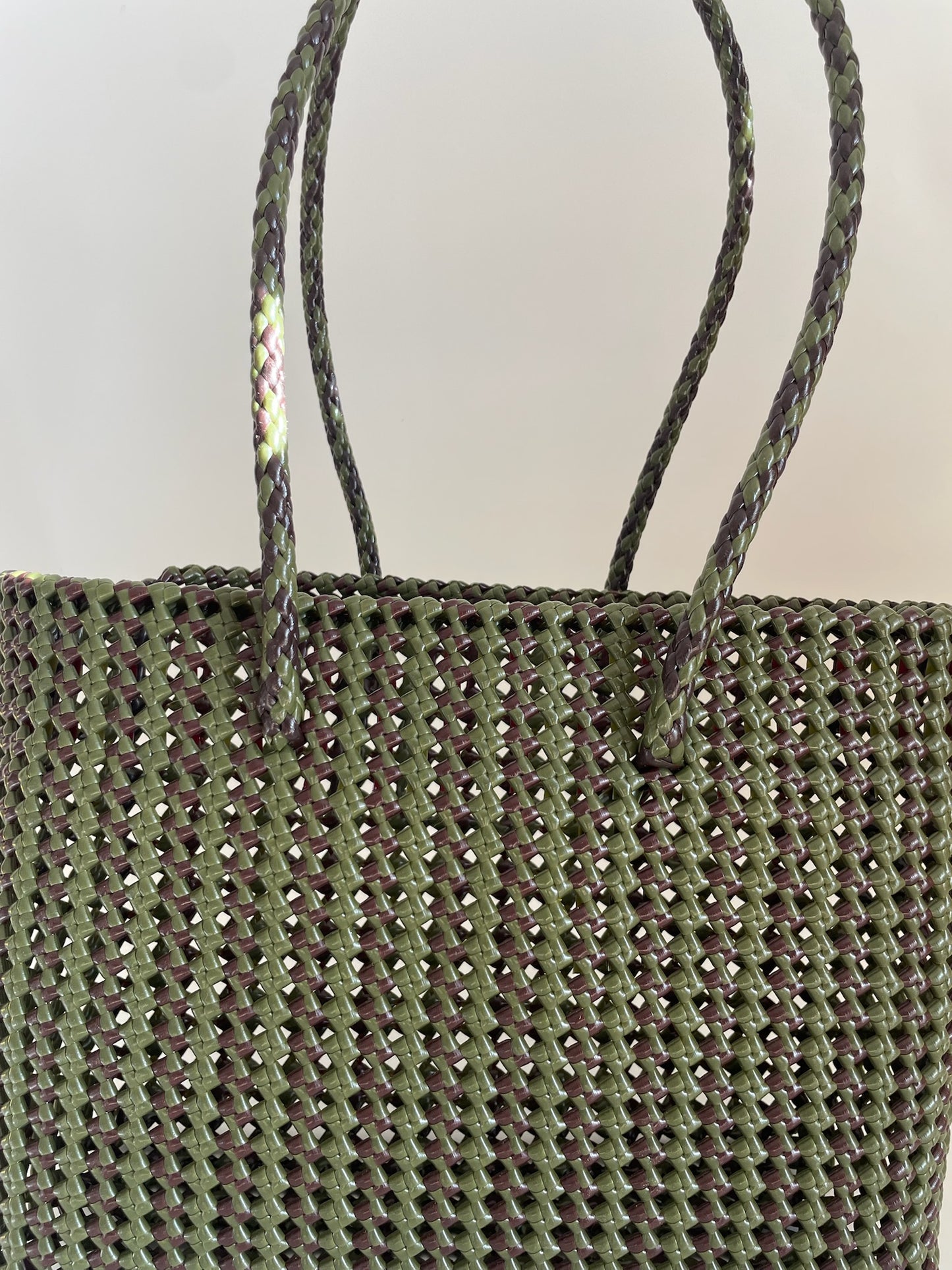 N°254L - SAC COLORÉ - GRAND - kaki & marron
