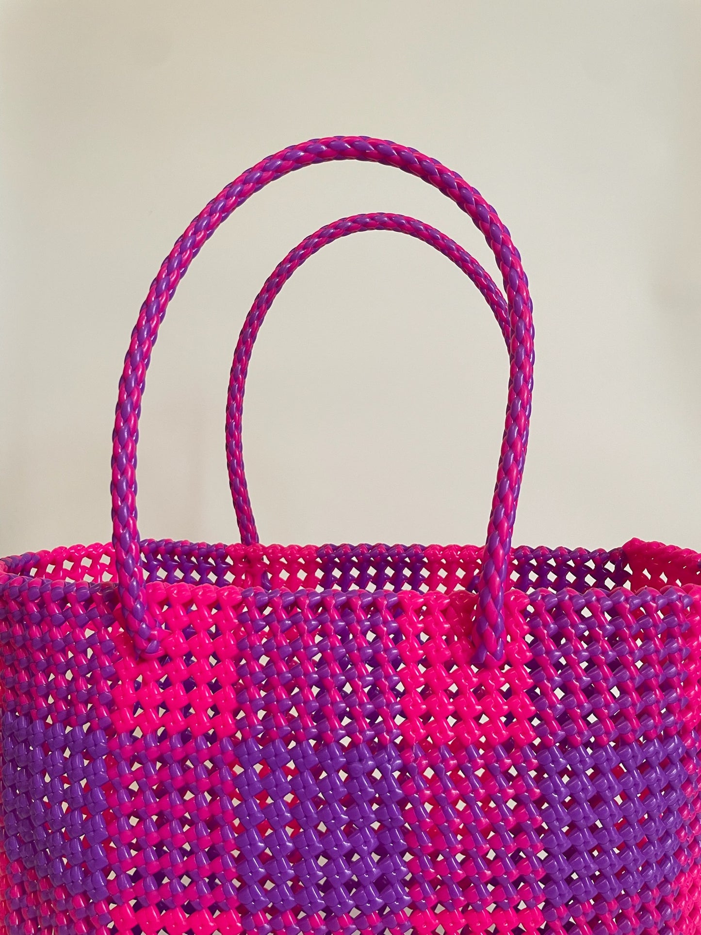 N°88L - SAC COLORÉ - GRAND - violet & rose fluo