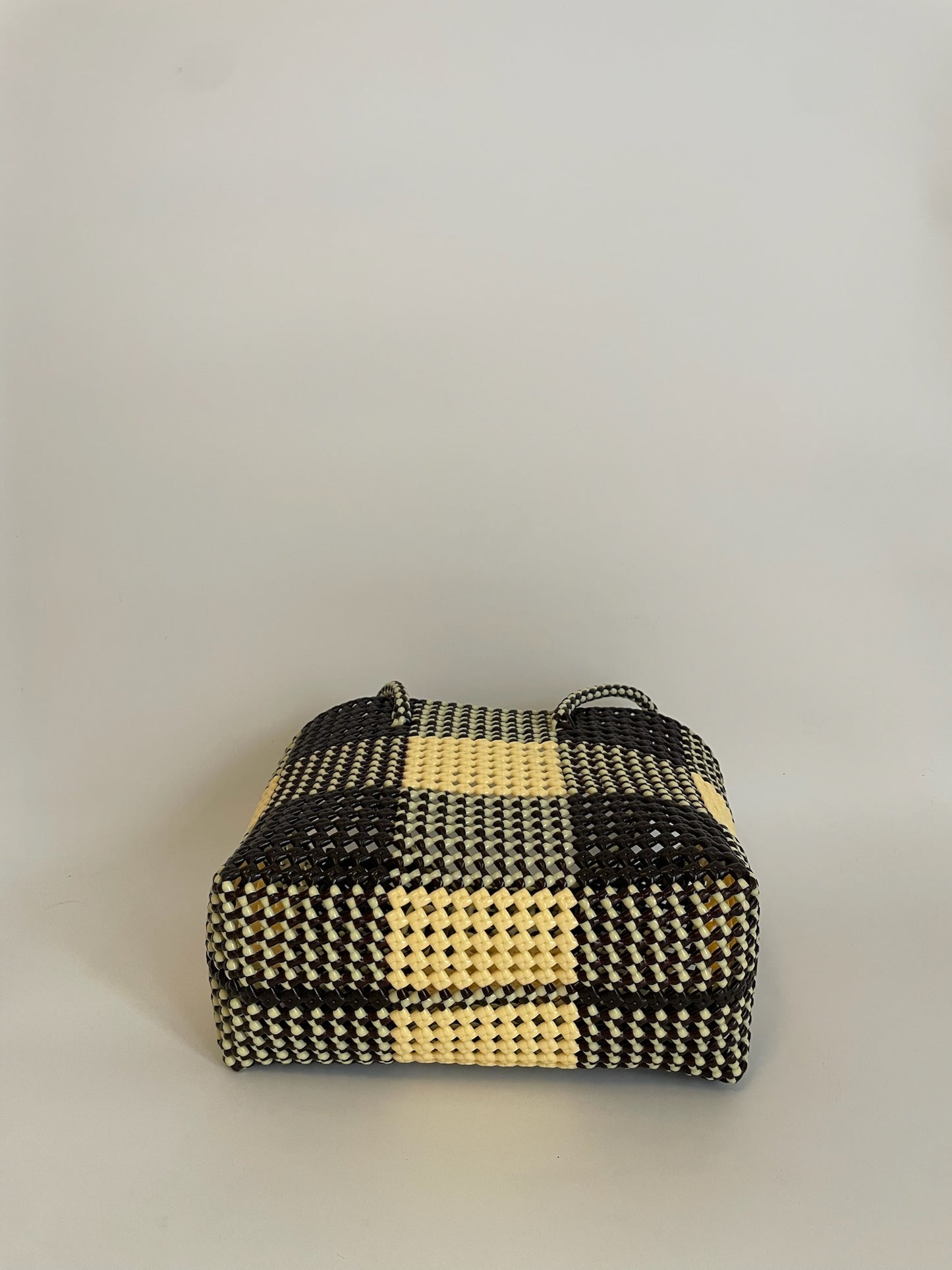 N°181M - SAC COLORÉ - MOYEN - marron & crème