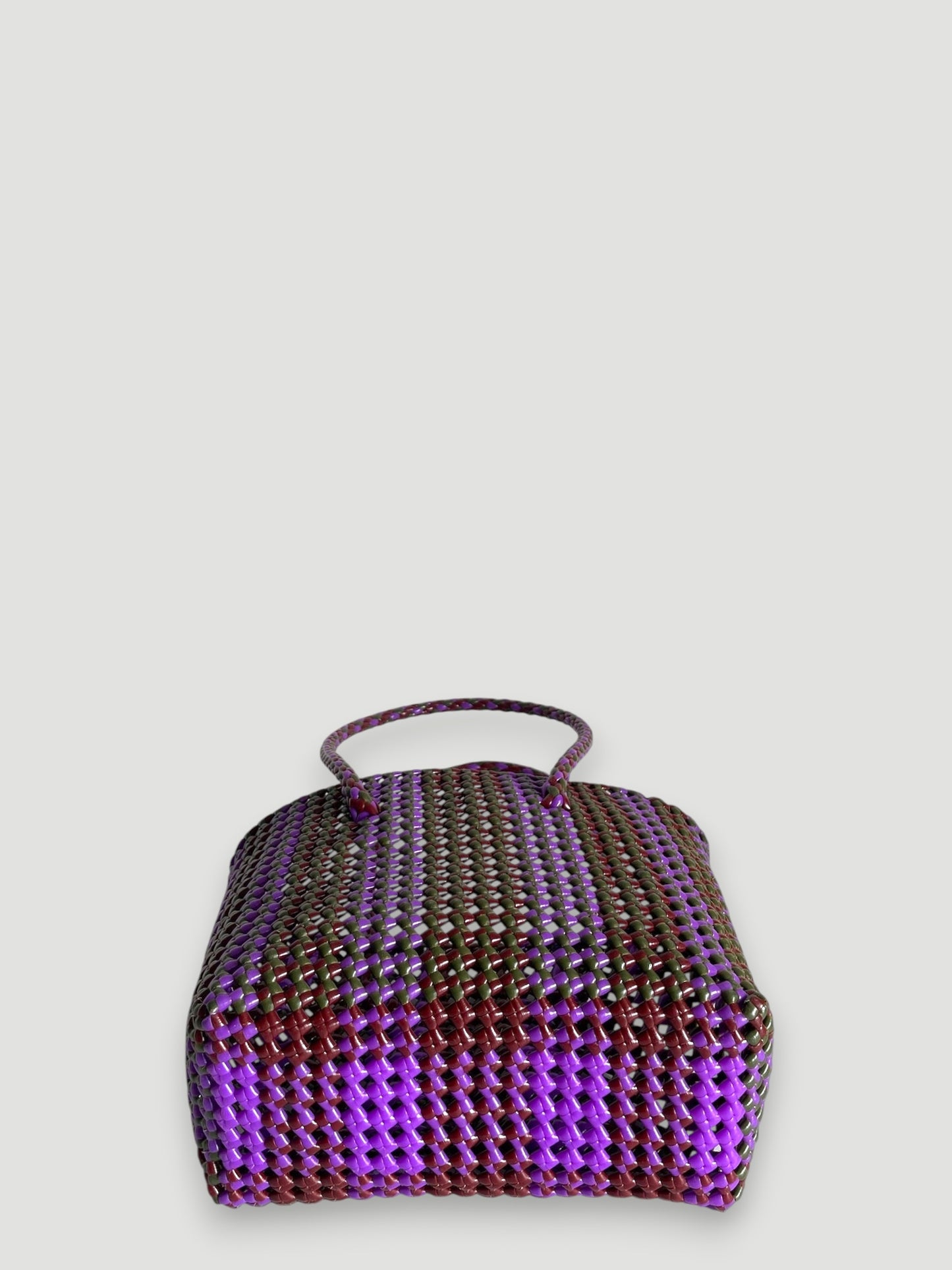 N°261S - SAC PANIER TRESSÉ MAIN - PETIT - multicolors