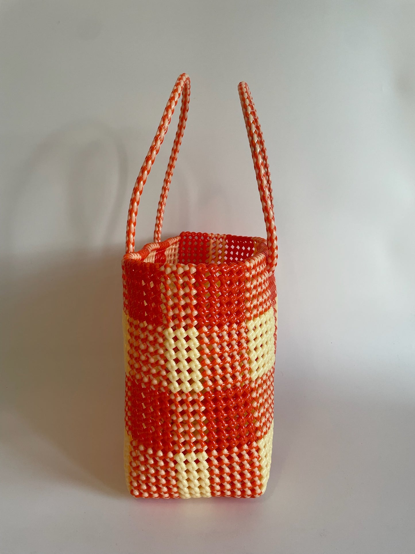 N°37L - SAC COLORÉ - GRAND - orange & crème