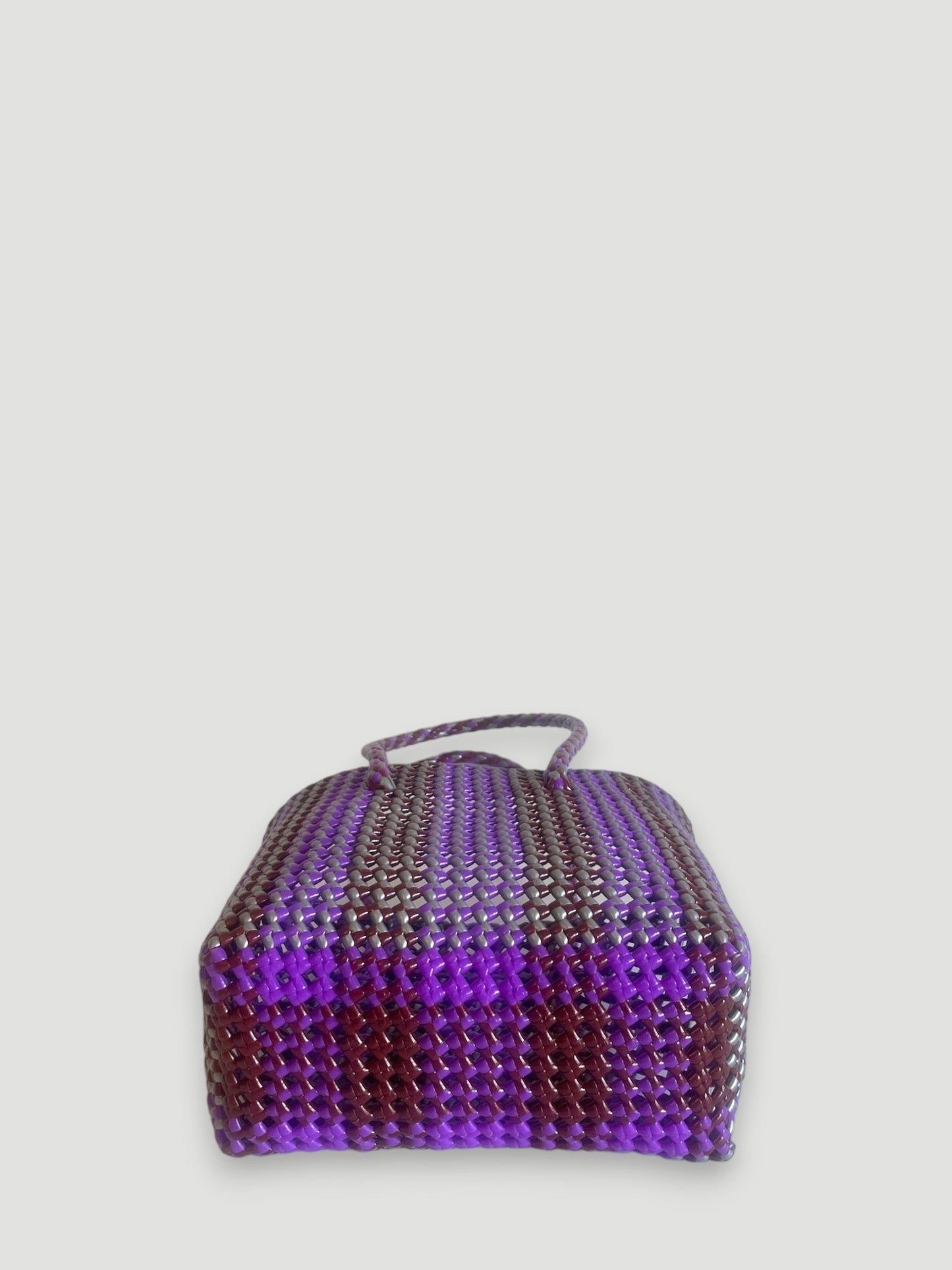 N°267S - SAC PANIER TRESSÉ MAIN - PETIT - multicolors
