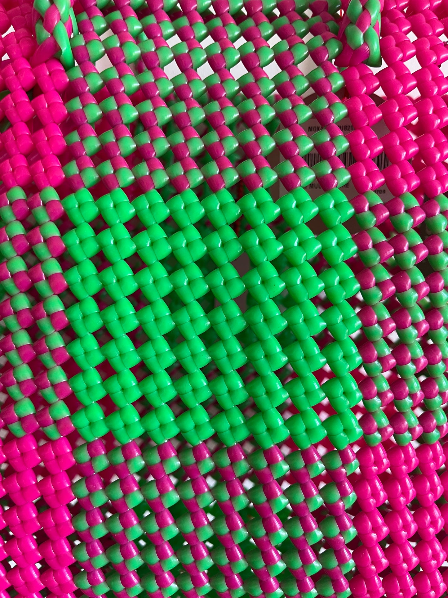 N°20M - SAC CABAS IMPARFAIT - MOYEN - rose fluo & vert fluo