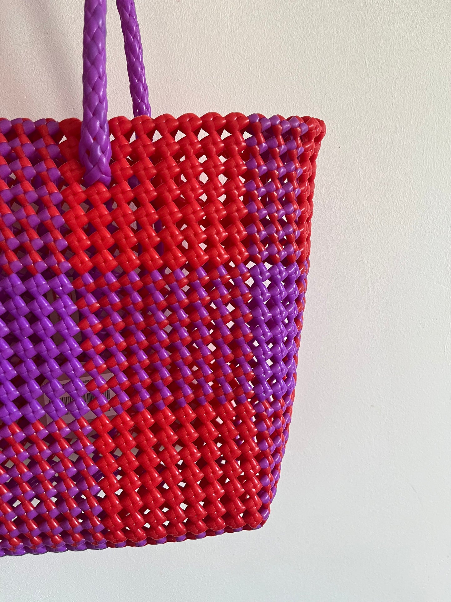 N°8M - SAC CABAS IMPARFAIT - MOYEN - rouge & violet