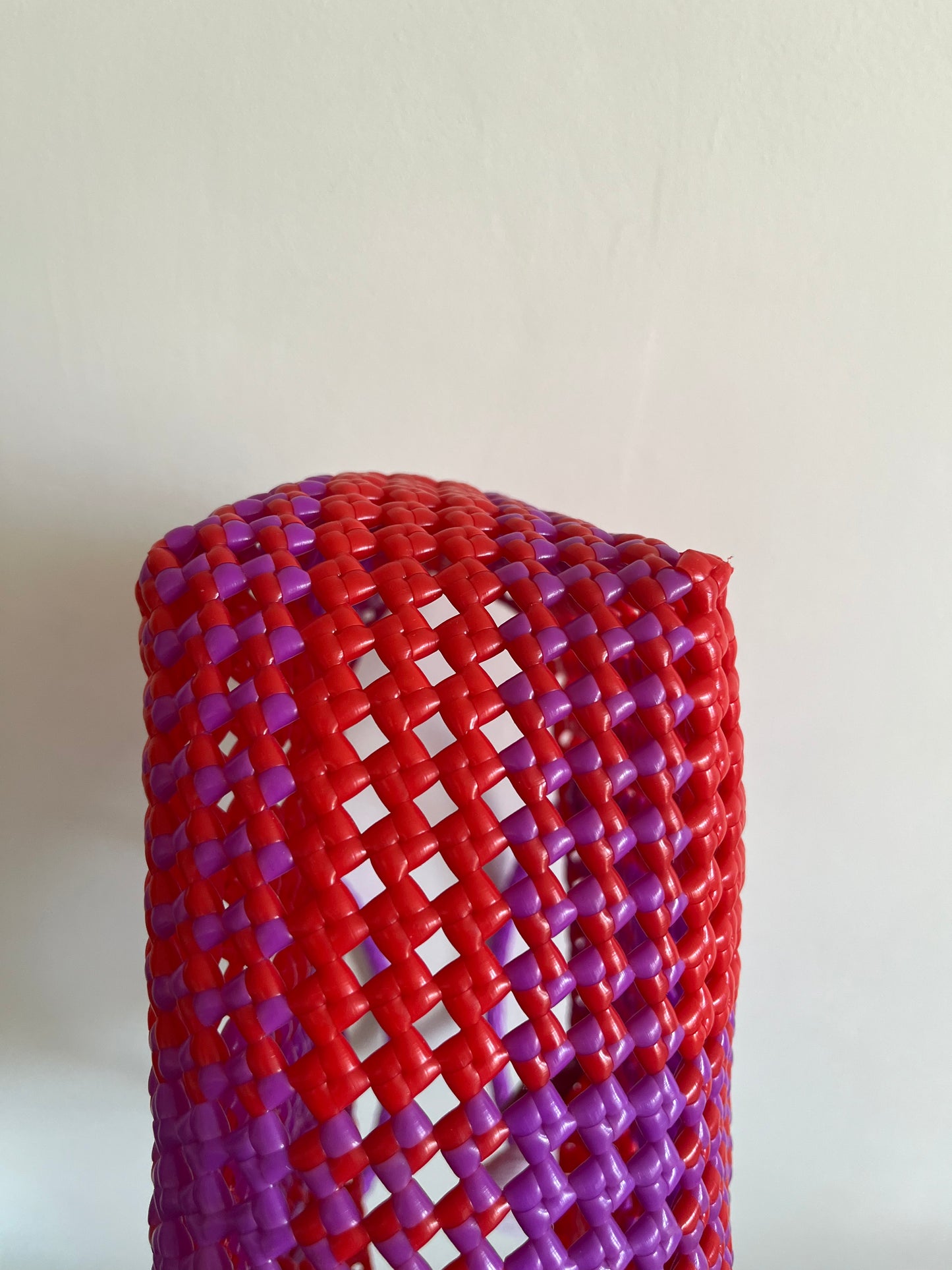 N°8M - SAC CABAS IMPARFAIT - MOYEN - rouge & violet