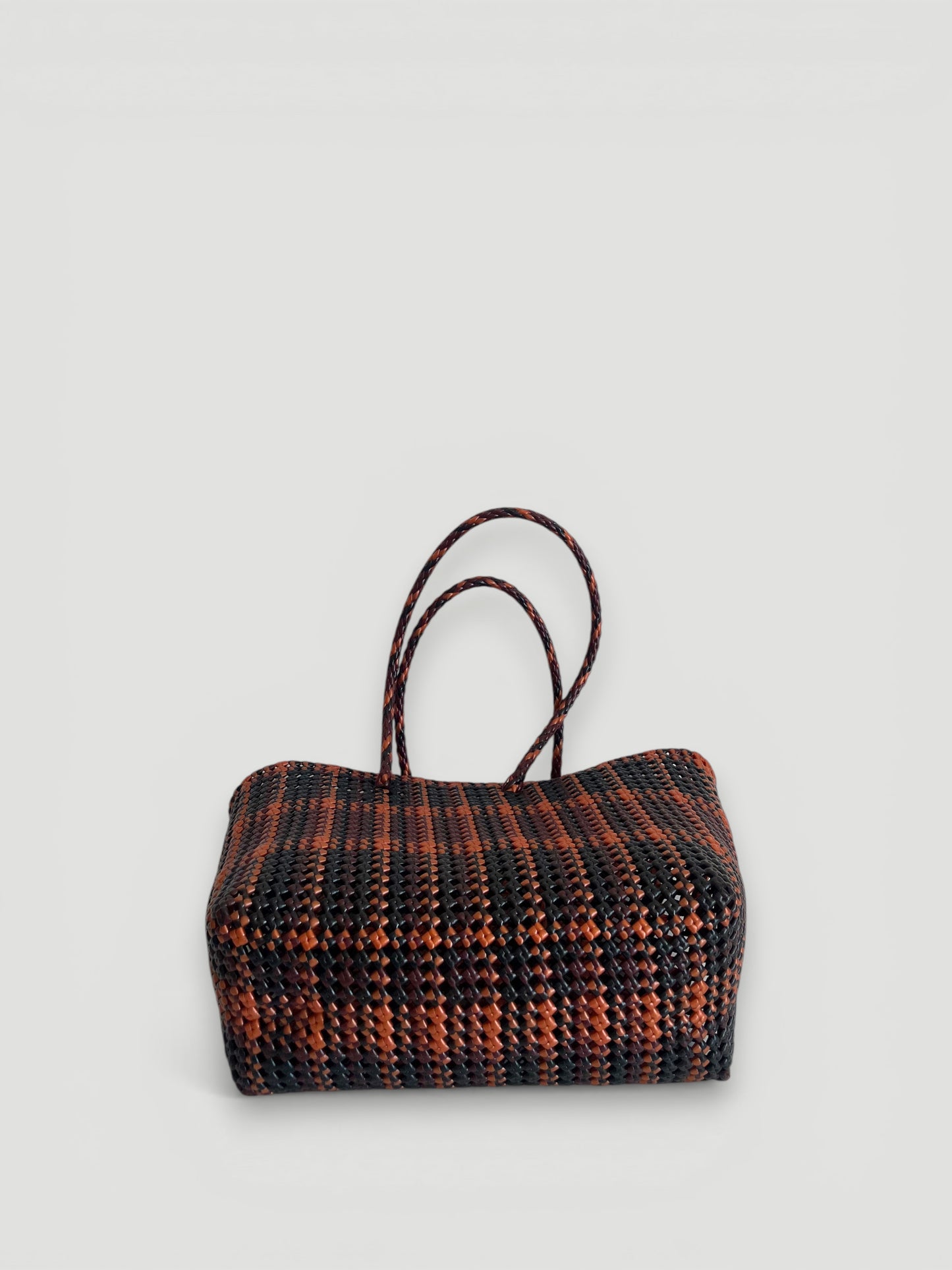 N°495L - SAC PANIER TRESSÉ MAIN - GRAND - multicolors