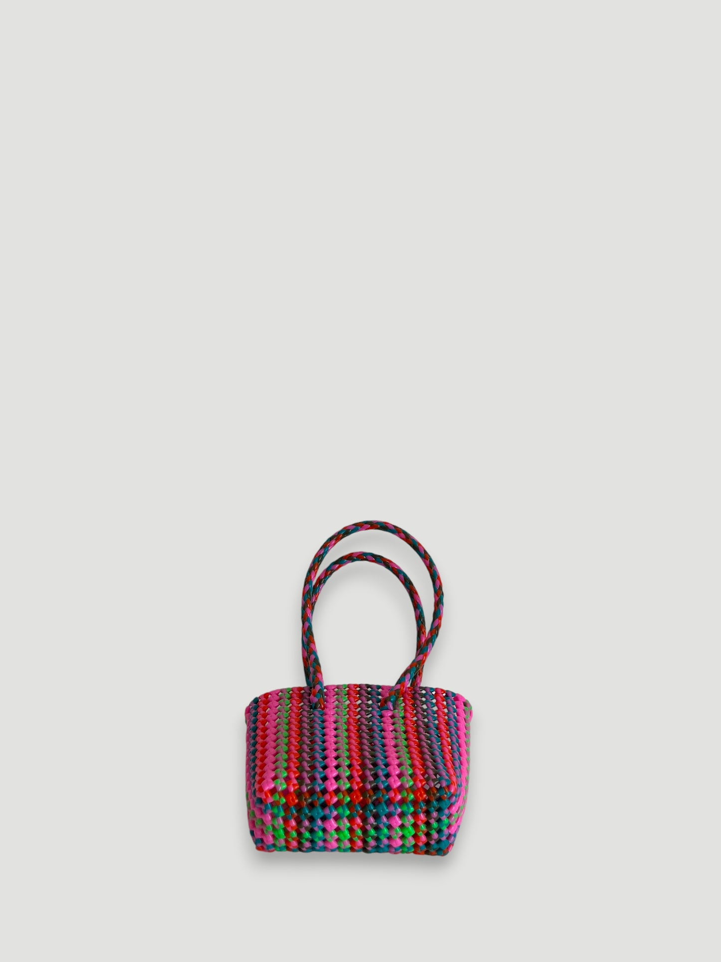N°504XS - SAC PANIER TRESSÉ MAIN - MINI - multicolors