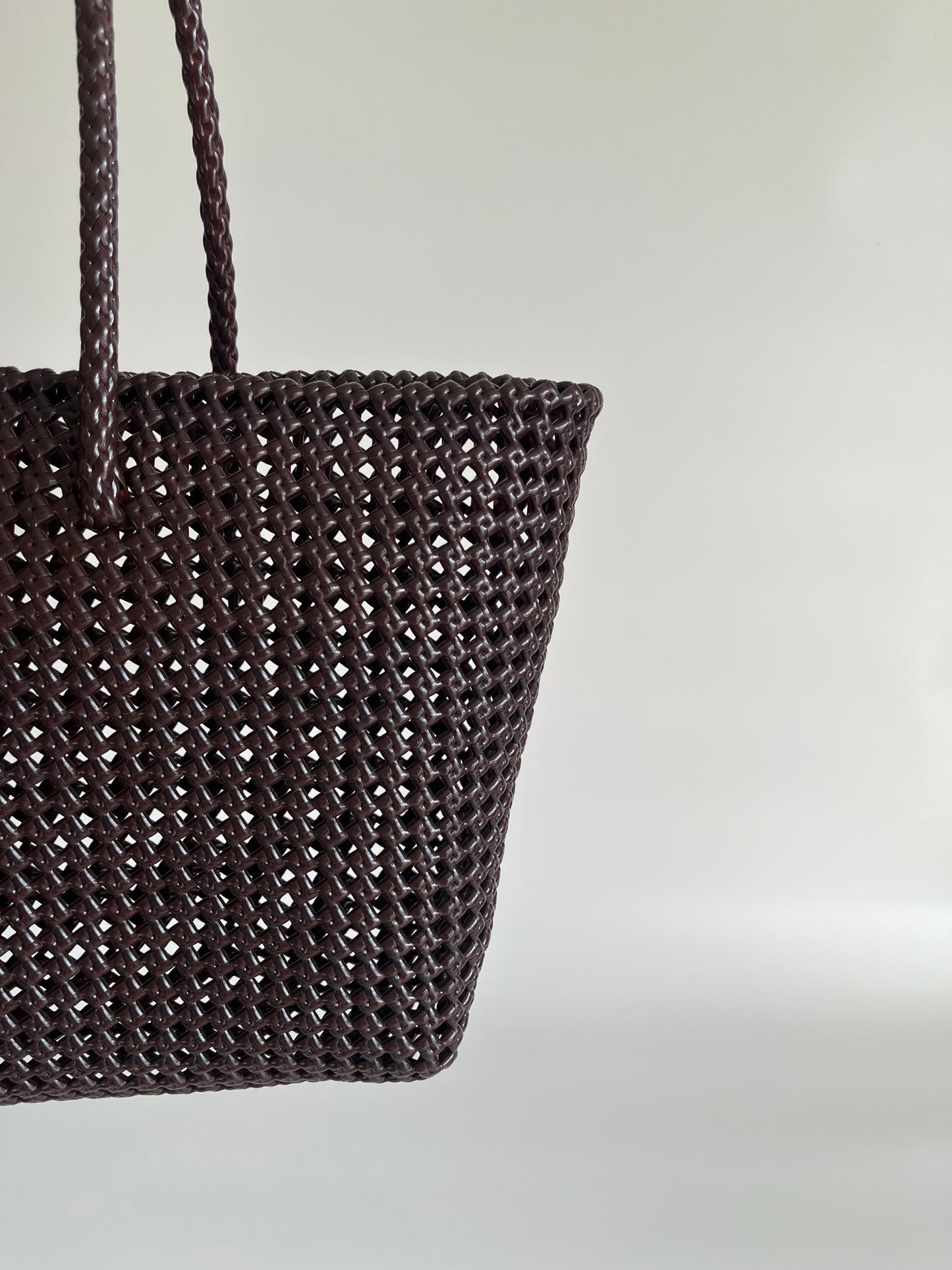 N°266L - SAC PANIER TRESSÉ MAIN - GRAND - marron