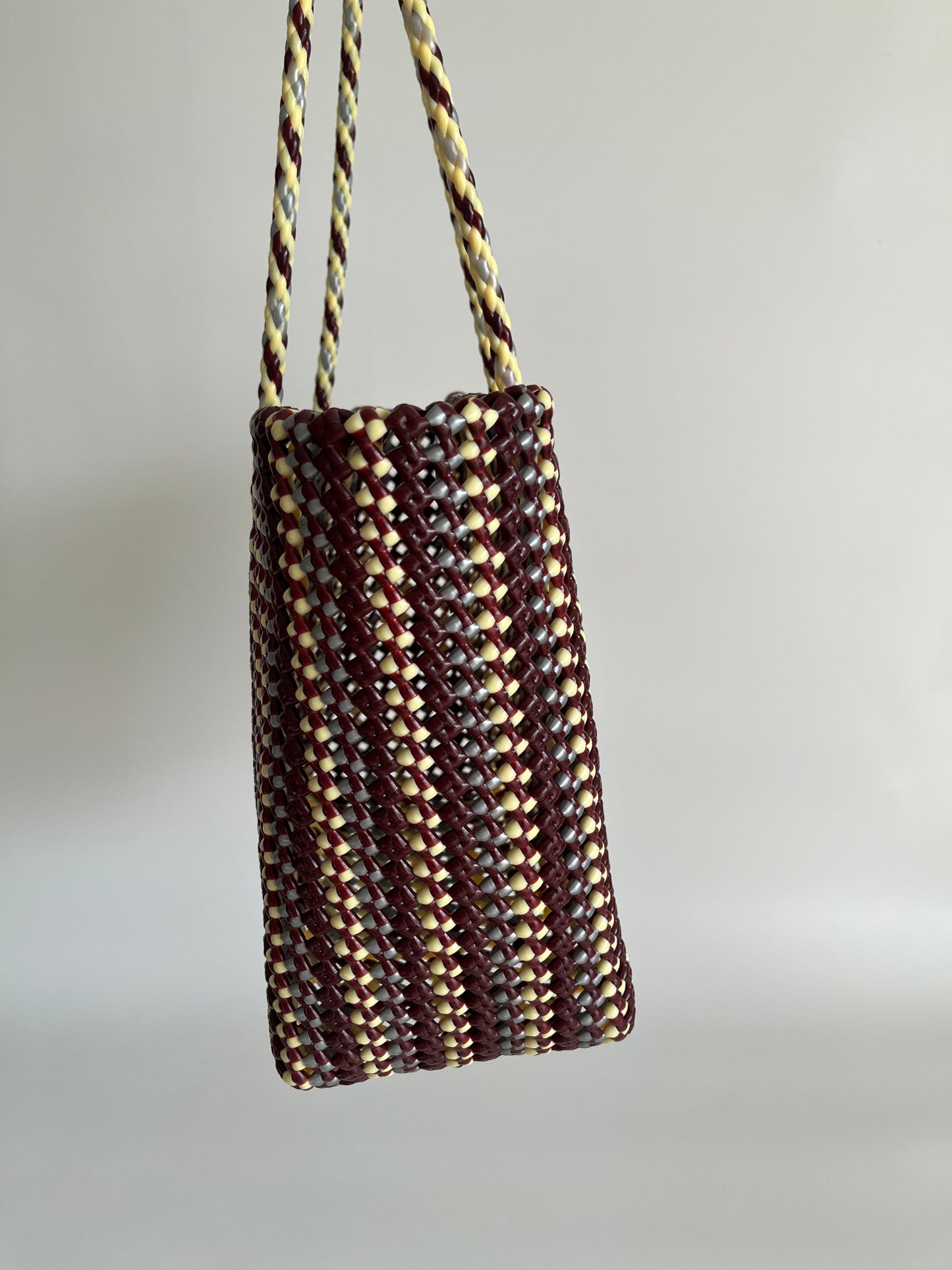N°302L - SAC PANIER TRESSÉ MAIN - GRAND - multicolors