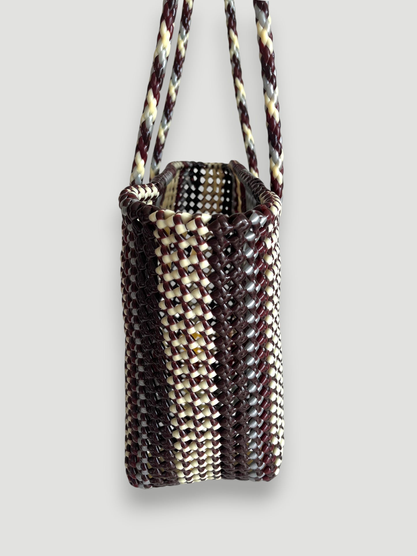N°302M - SAC PANIER TRESSÉ MAIN - MOYEN - multicolors