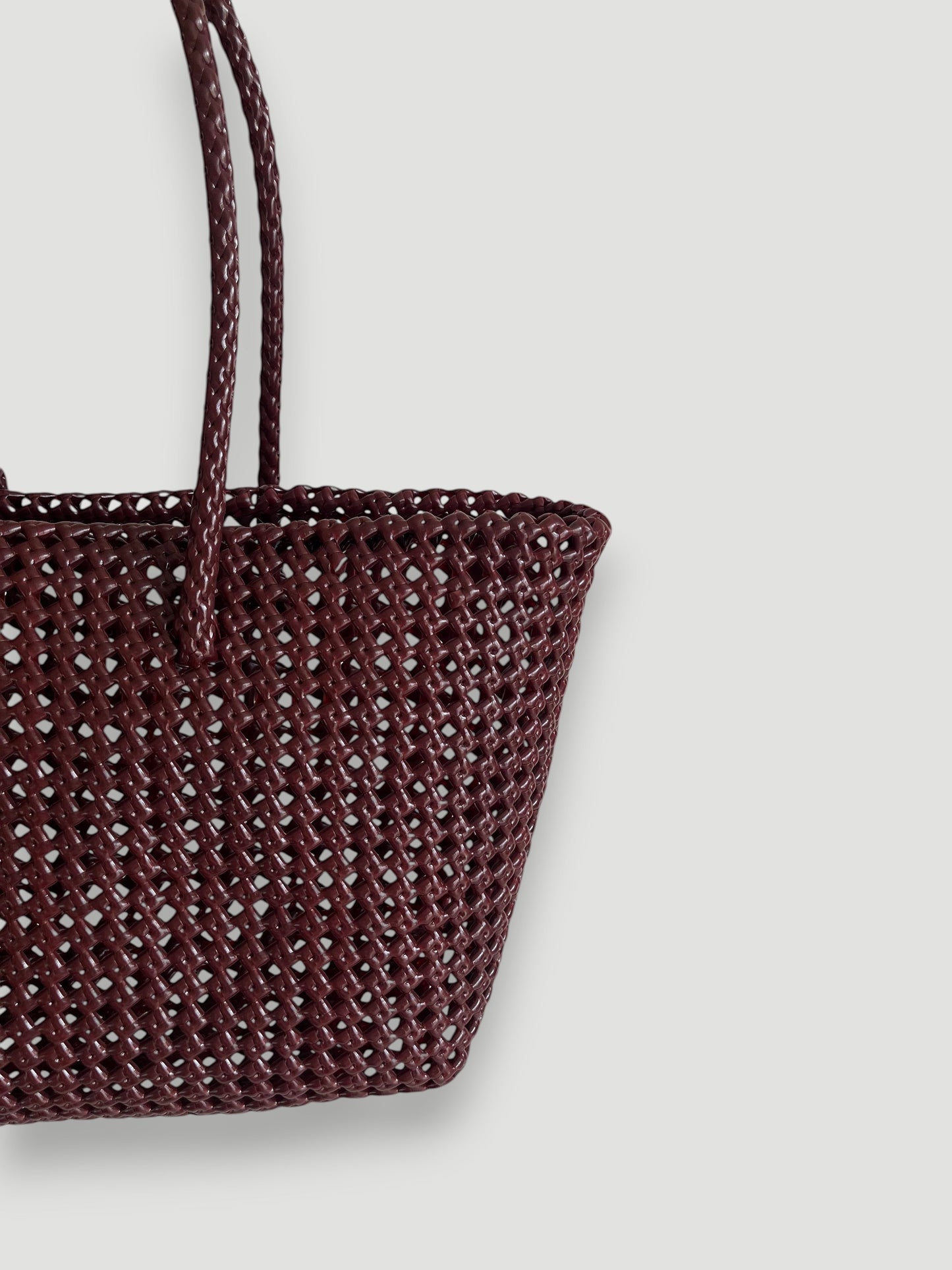 N°257L - SAC PANIER TRESSÉ MAIN - GRAND - bordeaux