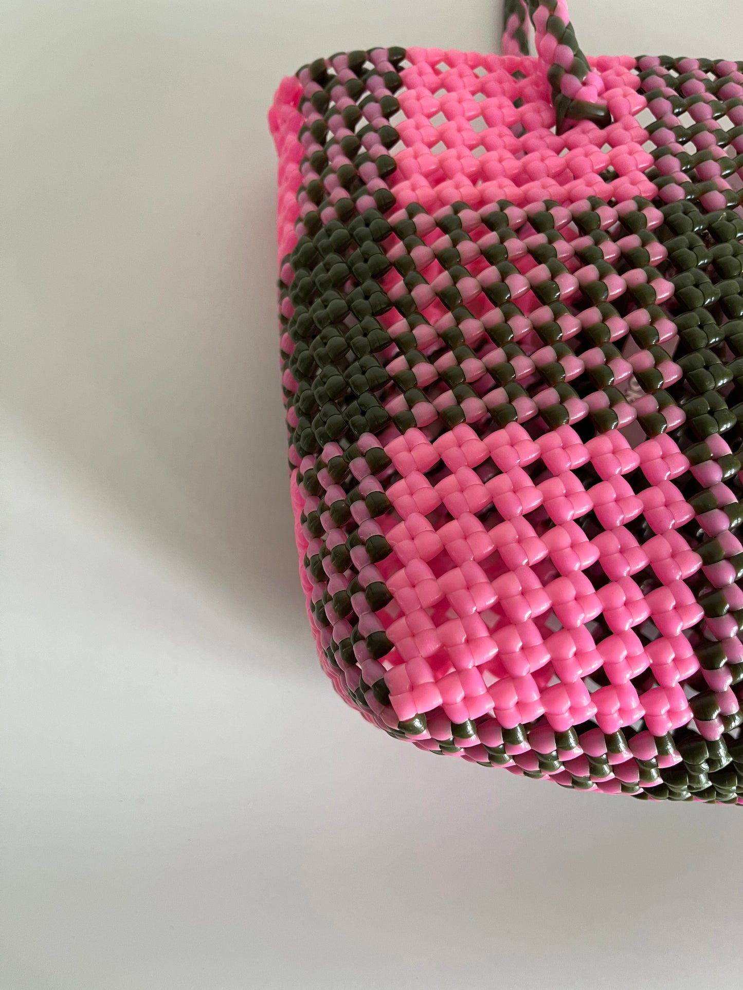 N°23S bis - SAC CABAS IMPARFAIT - PETIT - kaki & rose clair