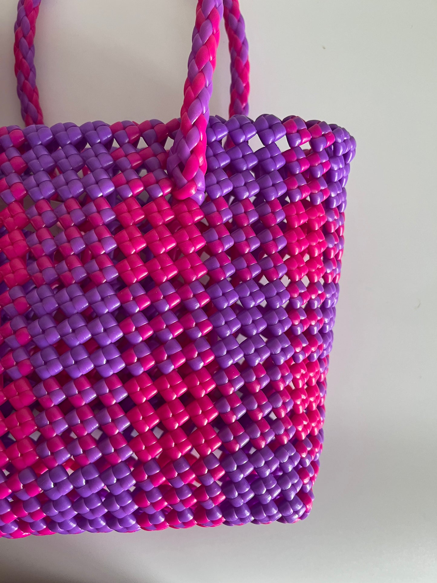 N°9XS - SAC CABAS IMPARFAIT - MINI - rose foncé & violet