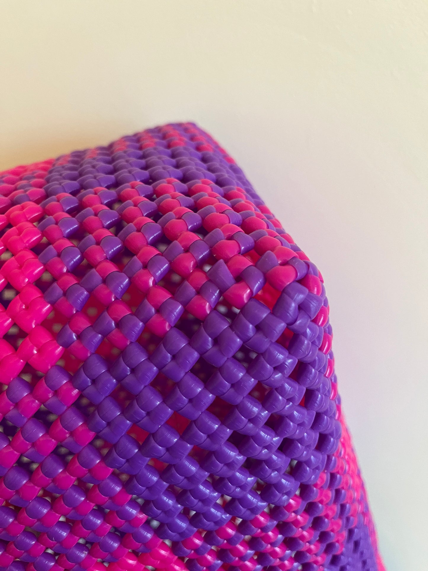 N°88L - SAC CABAS IMPARFAIT - GRAND - violet & rose fluo