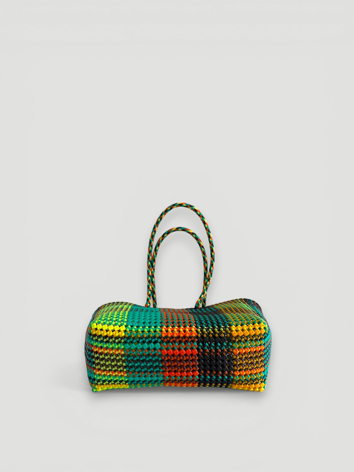 N°517L - SAC PANIER TRESSÉ MAIN - GRAND - multicolors