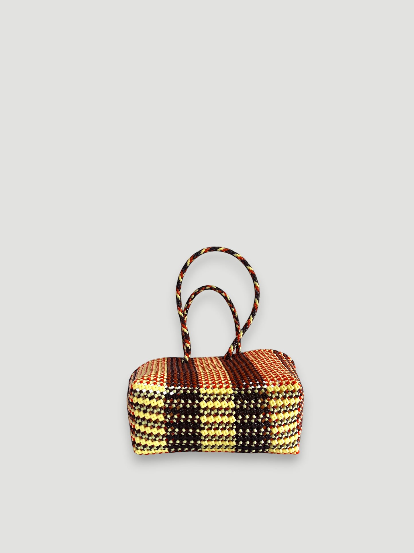 N°262M - SAC PANIER TRESSÉ MAIN - MOYEN - multicolors