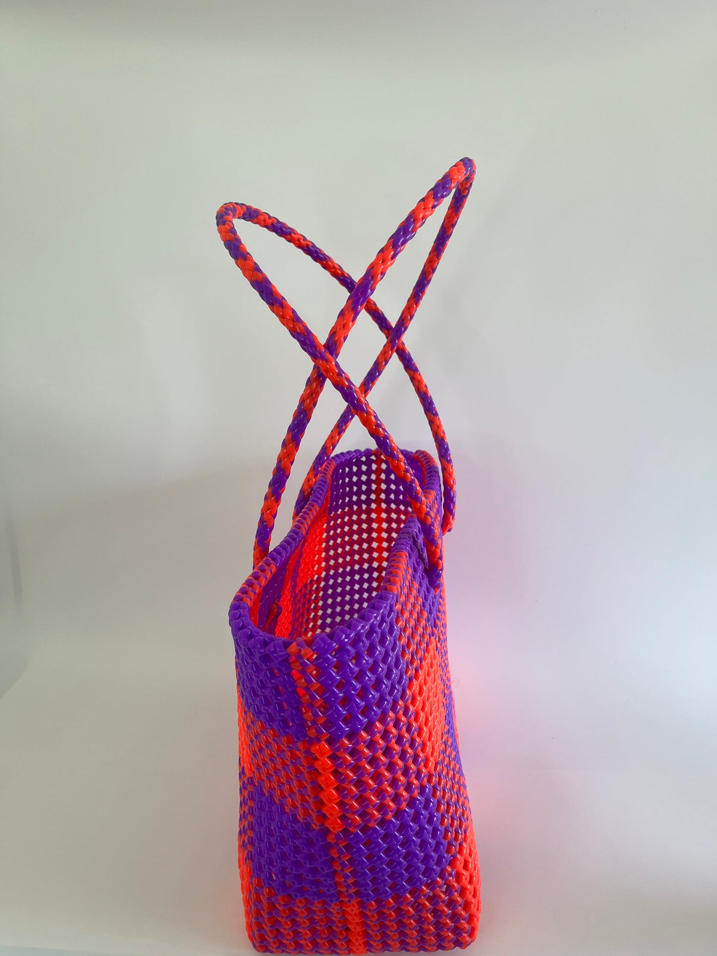 N°213L - SAC COLORÉ - GRAND - violet & orange fluo