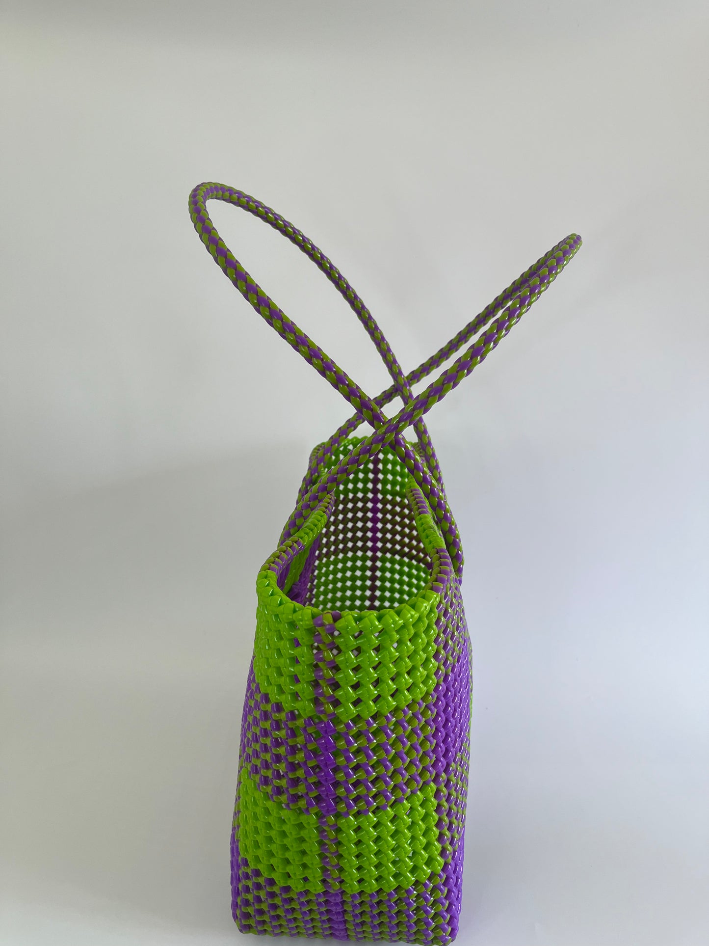 N°6L - SAC COLORÉ - GRAND - vert clair & violet
