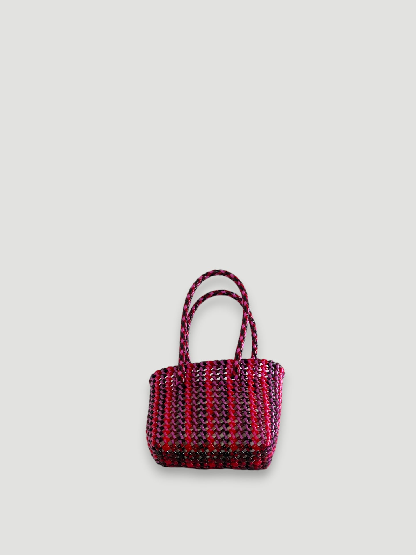 N°304XS - SAC PANIER TRESSÉ MAIN - MINI - multicolors