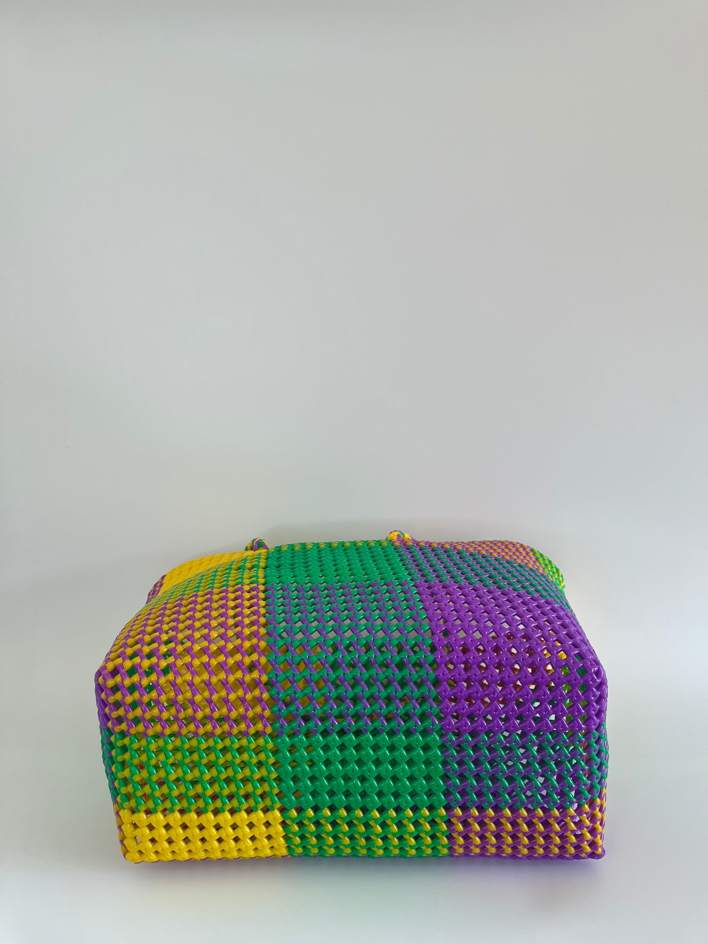 N°308L - SAC CABAS TRESSÉ MAIN - GRAND - multicolors