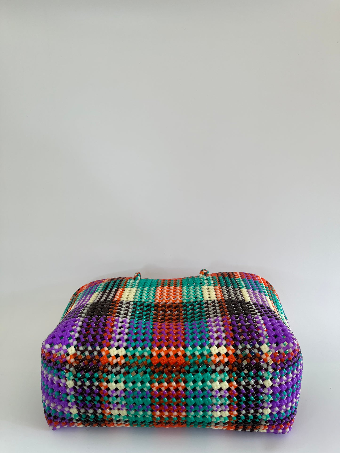 N°319L - SAC CABAS TRESSÉ MAIN - GRAND - multicolors