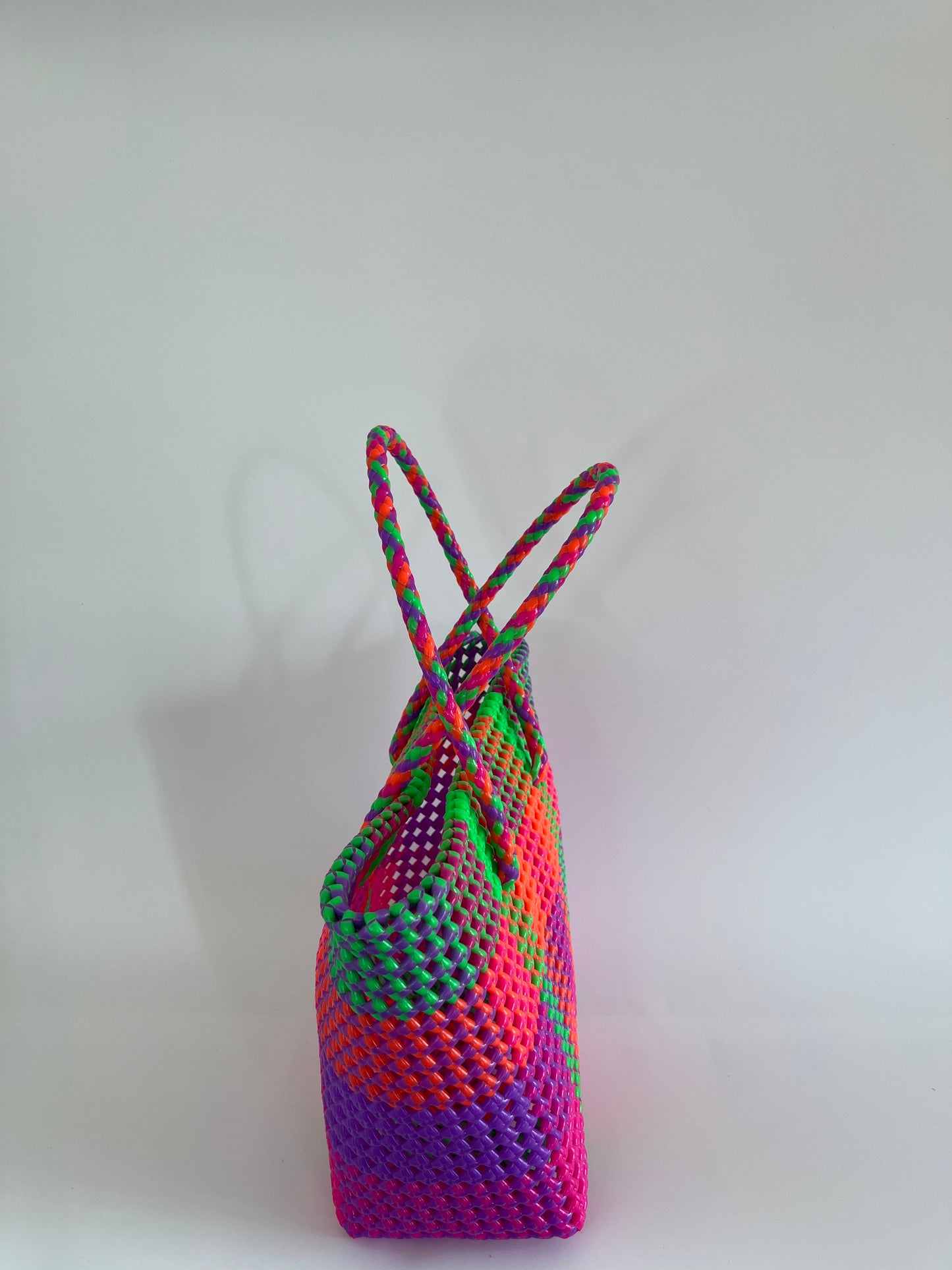 N°325M - SAC CABAS TRESSÉ MAIN - MOYEN - multicolors