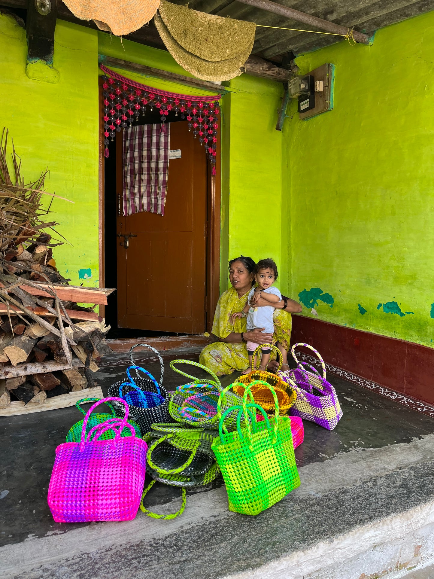 N°203S - SAC PANIER IMPARFAIT - PETIT - multicolors