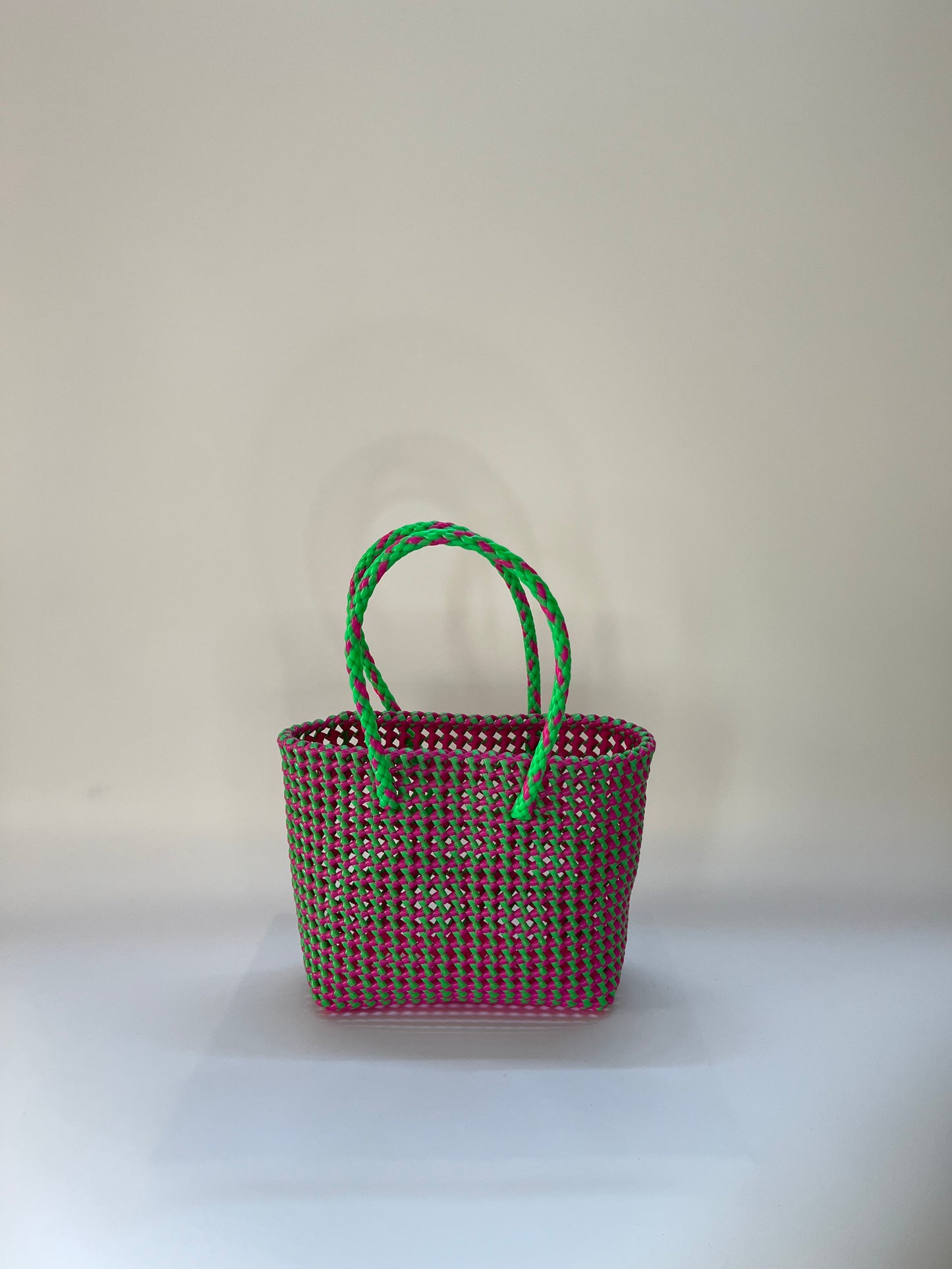 N°20S bis - SAC COLORÉ - PETIT - rose fluo & vert fluo